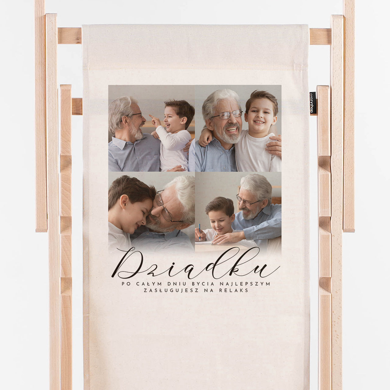 Personalizowany leżak - prezent dla dziadka ze zdjęciem