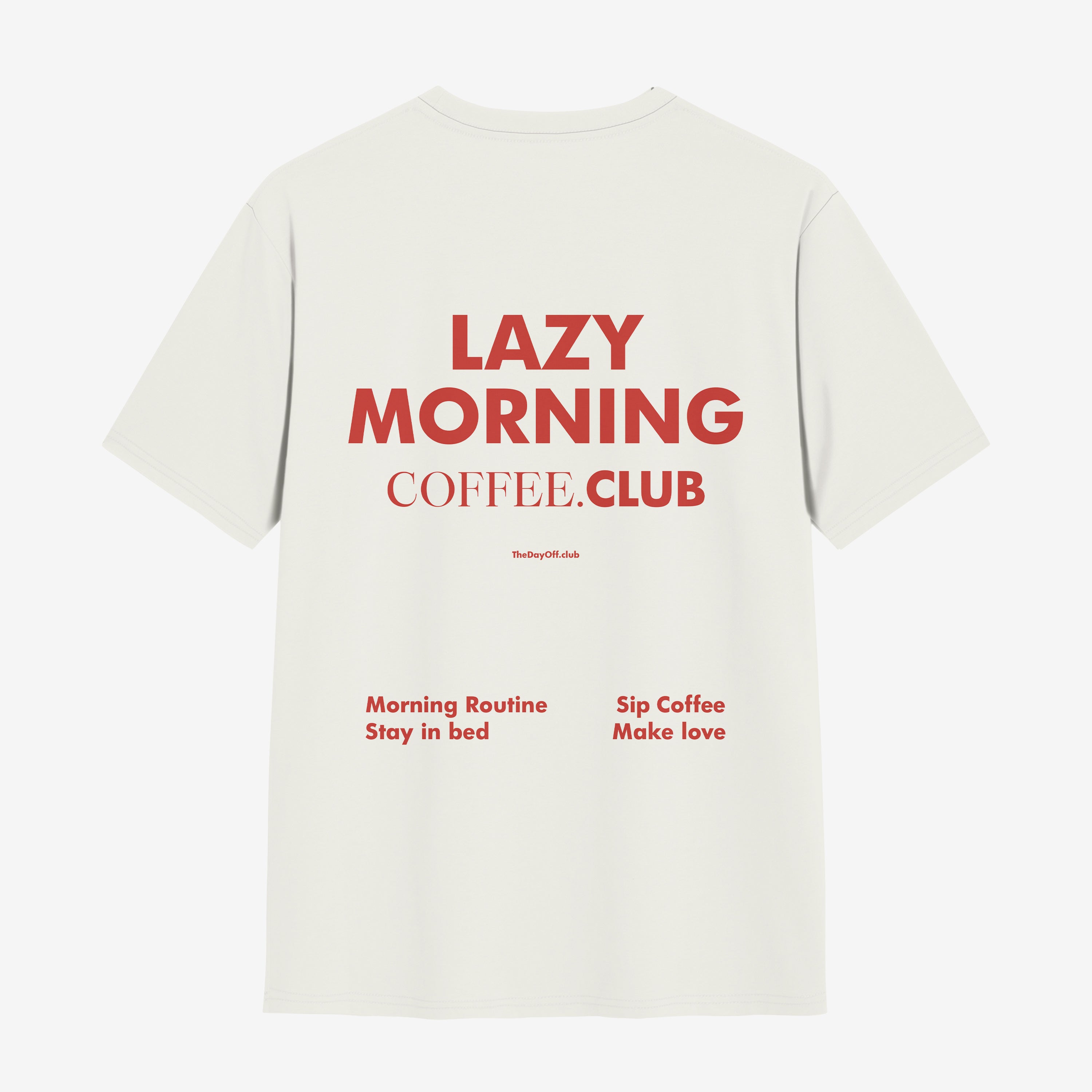 Koszulka TheDayOff Lazy Morning Coffee prezent dla kawosza koszulka dla miłośnika kawy koszulka z nadrukiem