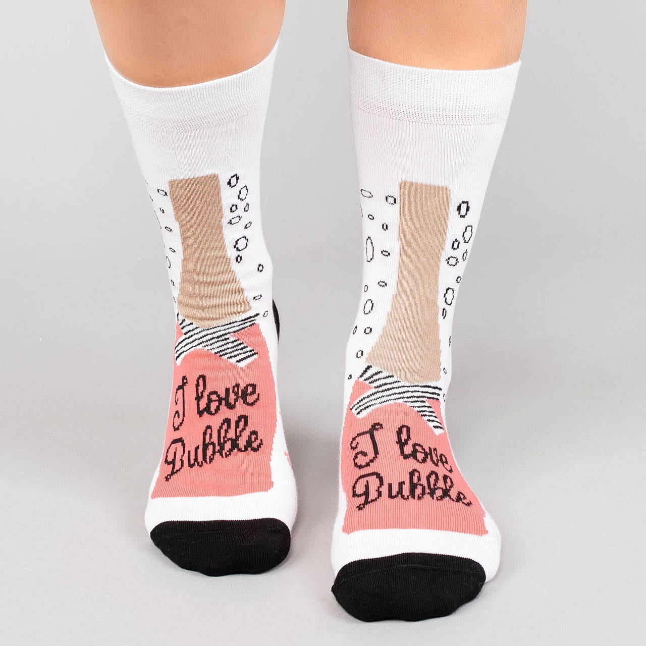 Śmieszne skarpety damskie I love Bubble prezent dla przyjaciółki śmieszne skarpetki na prezent