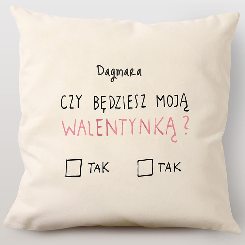 Poduszka dla niej na walentynki - ankieta poduszka na walentynki prezent dla niej na walentynki