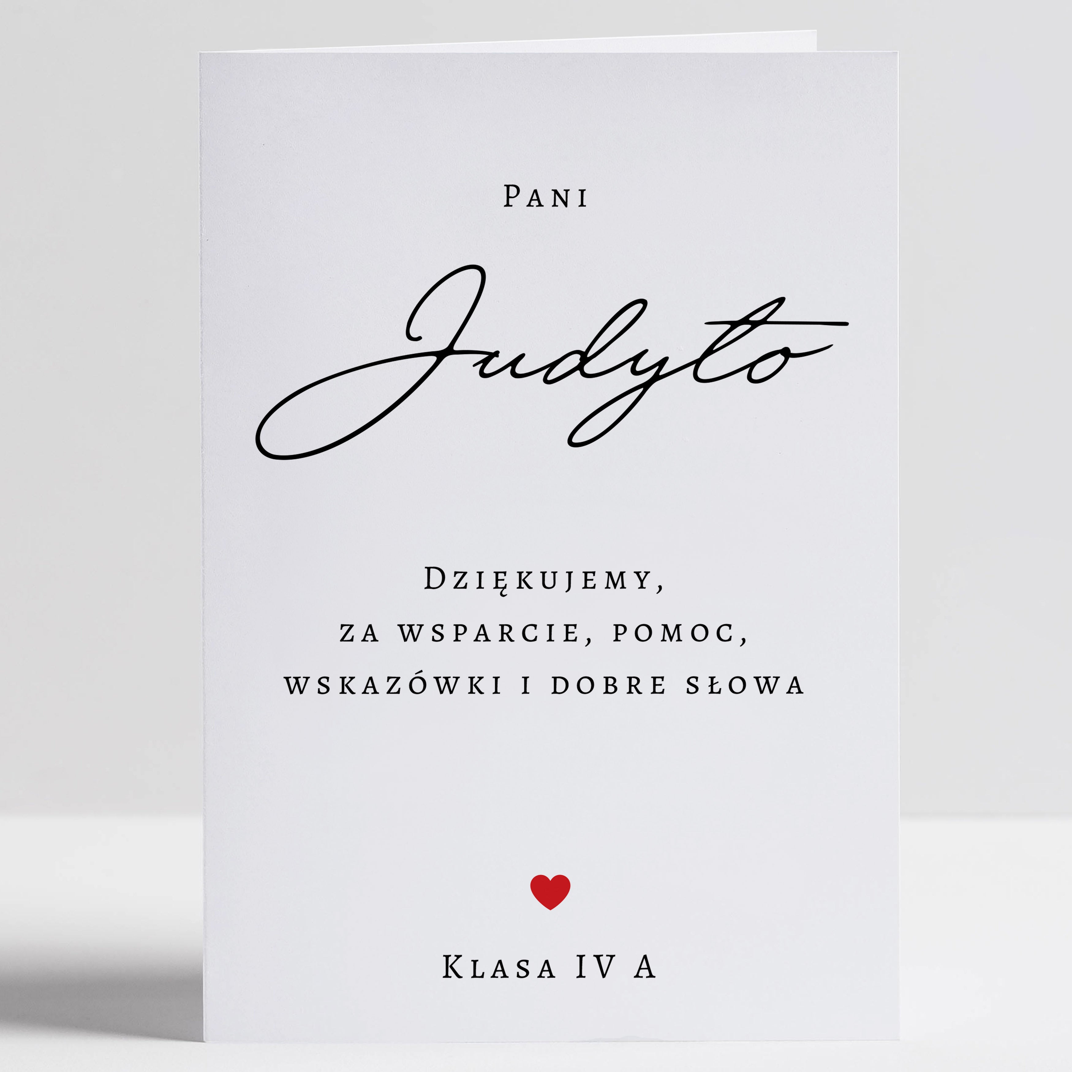 Minimalistyczna kartka dla nauczyciela