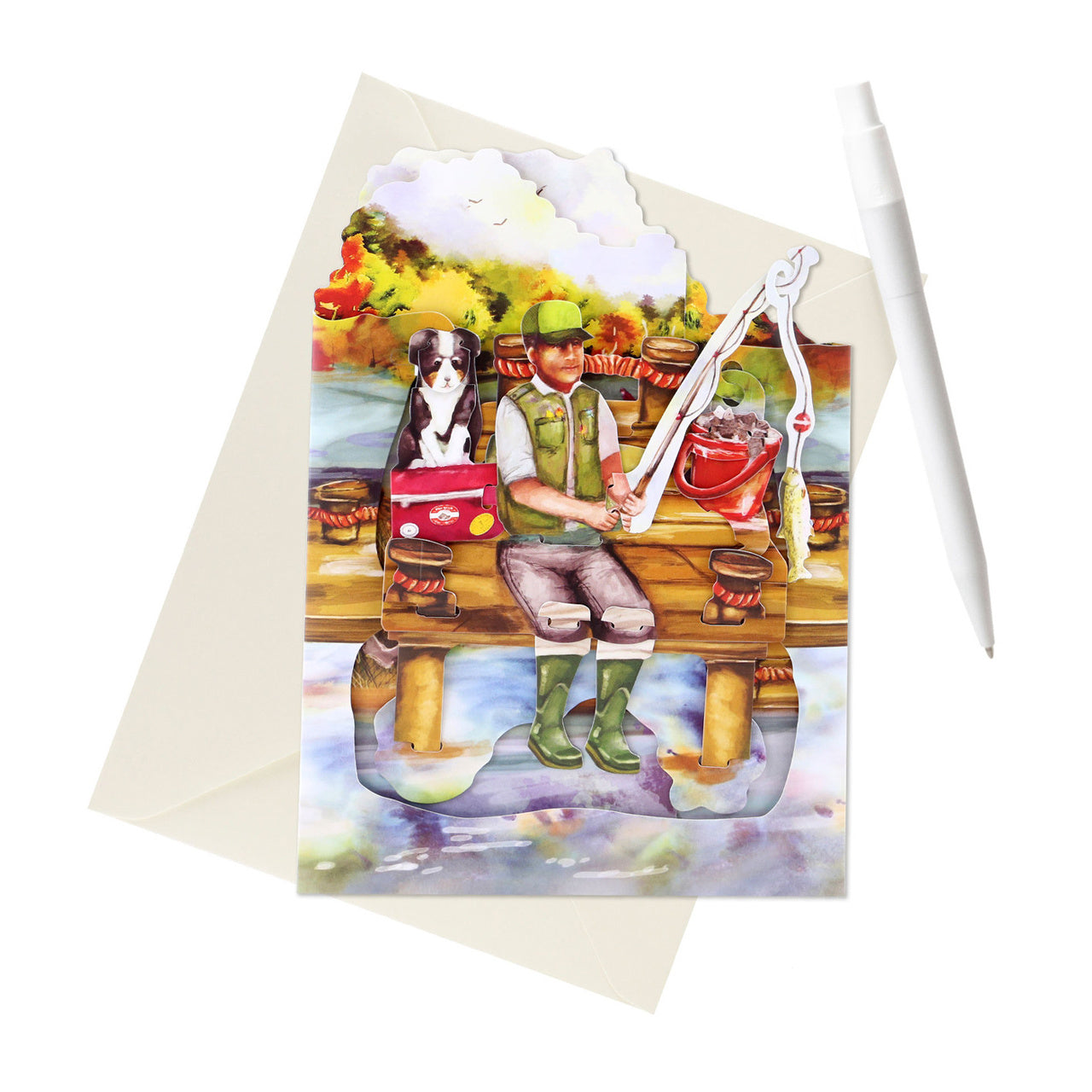 Oryginalna kartka dla wędkarza - Swing Cards kartka urodzinowa dla wędkarza upominek dla wędkarza