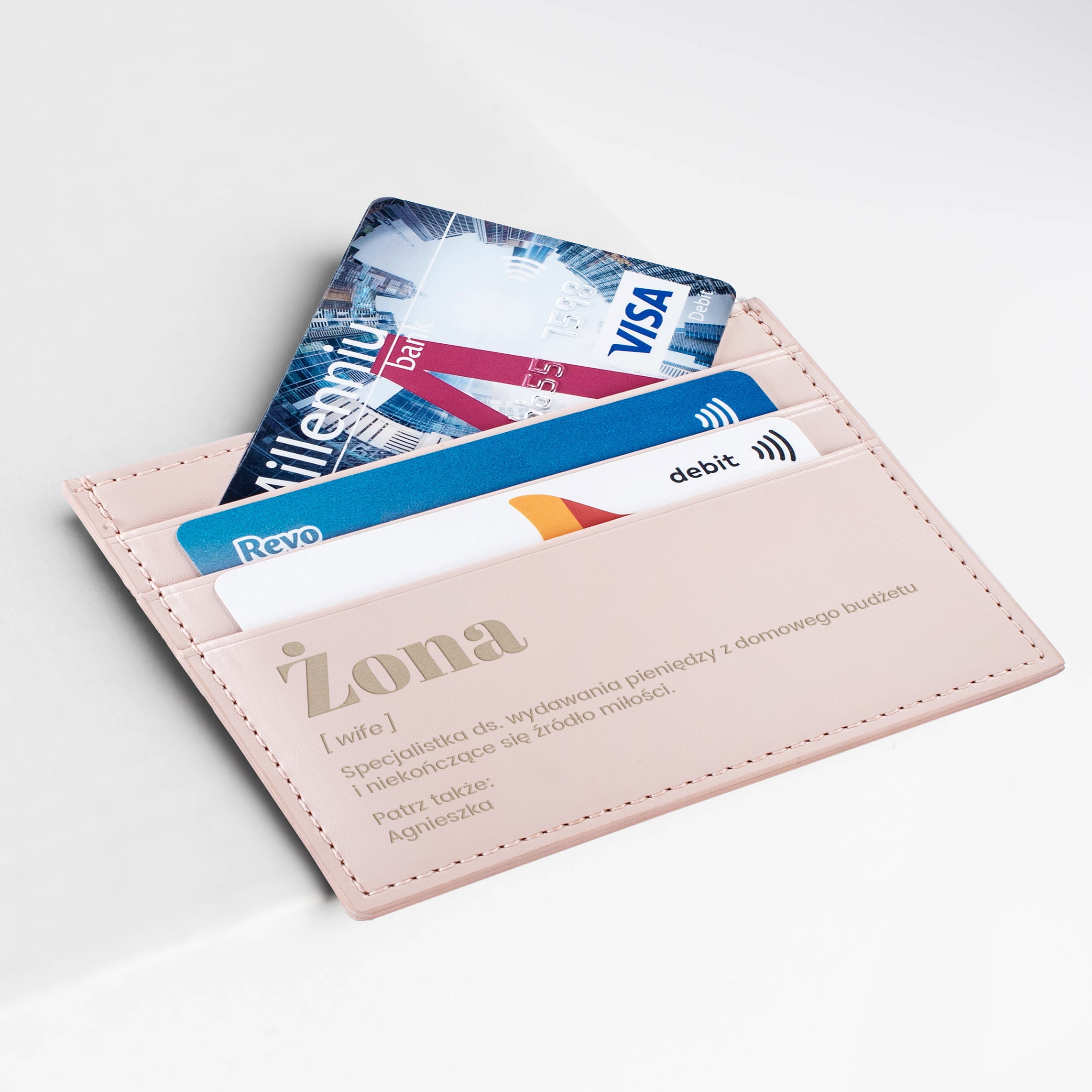 Etui na karty z personalizacją - prezent dla żony