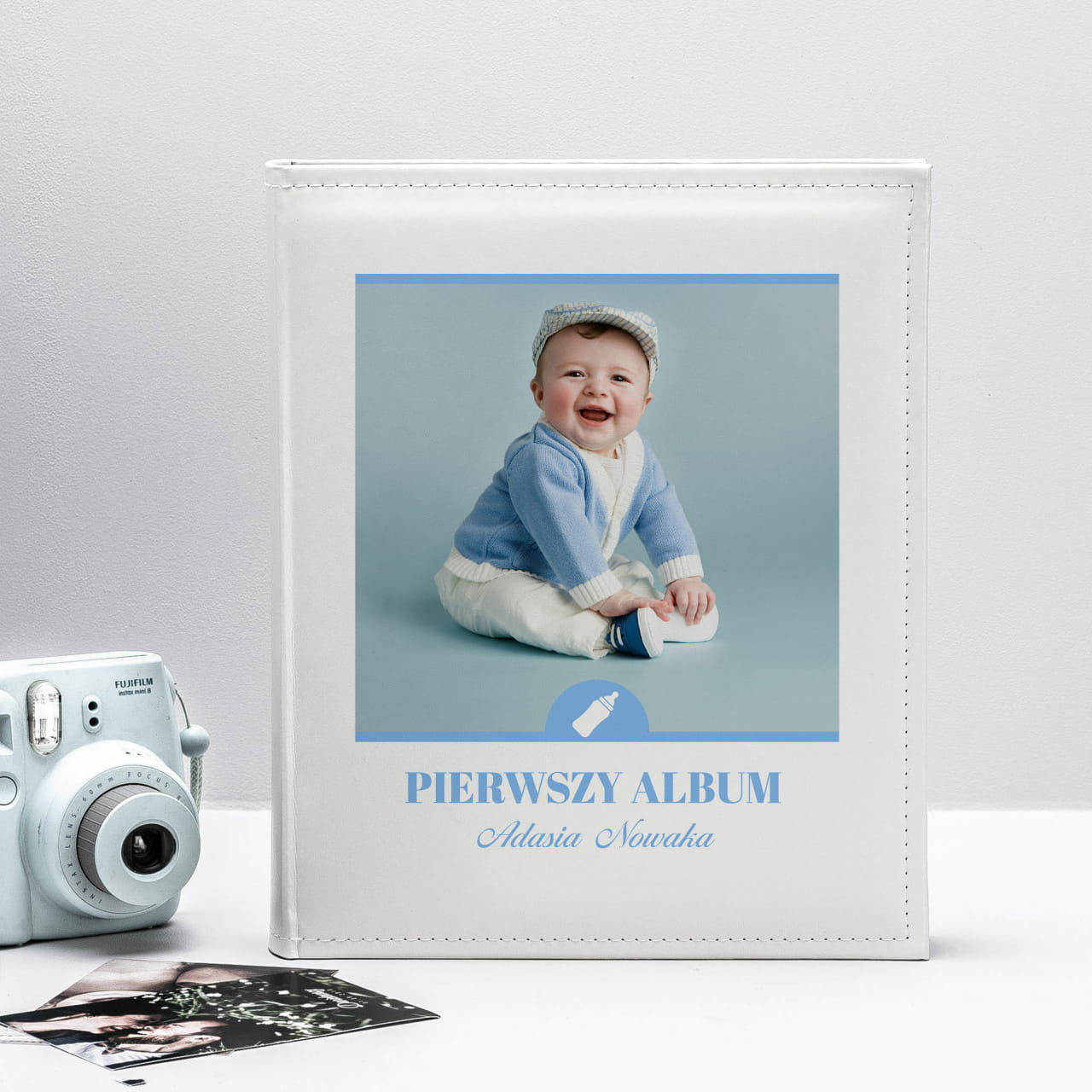 Personalizowany album fotograficzny - prezent z okazji narodzin syna album dla noworodka