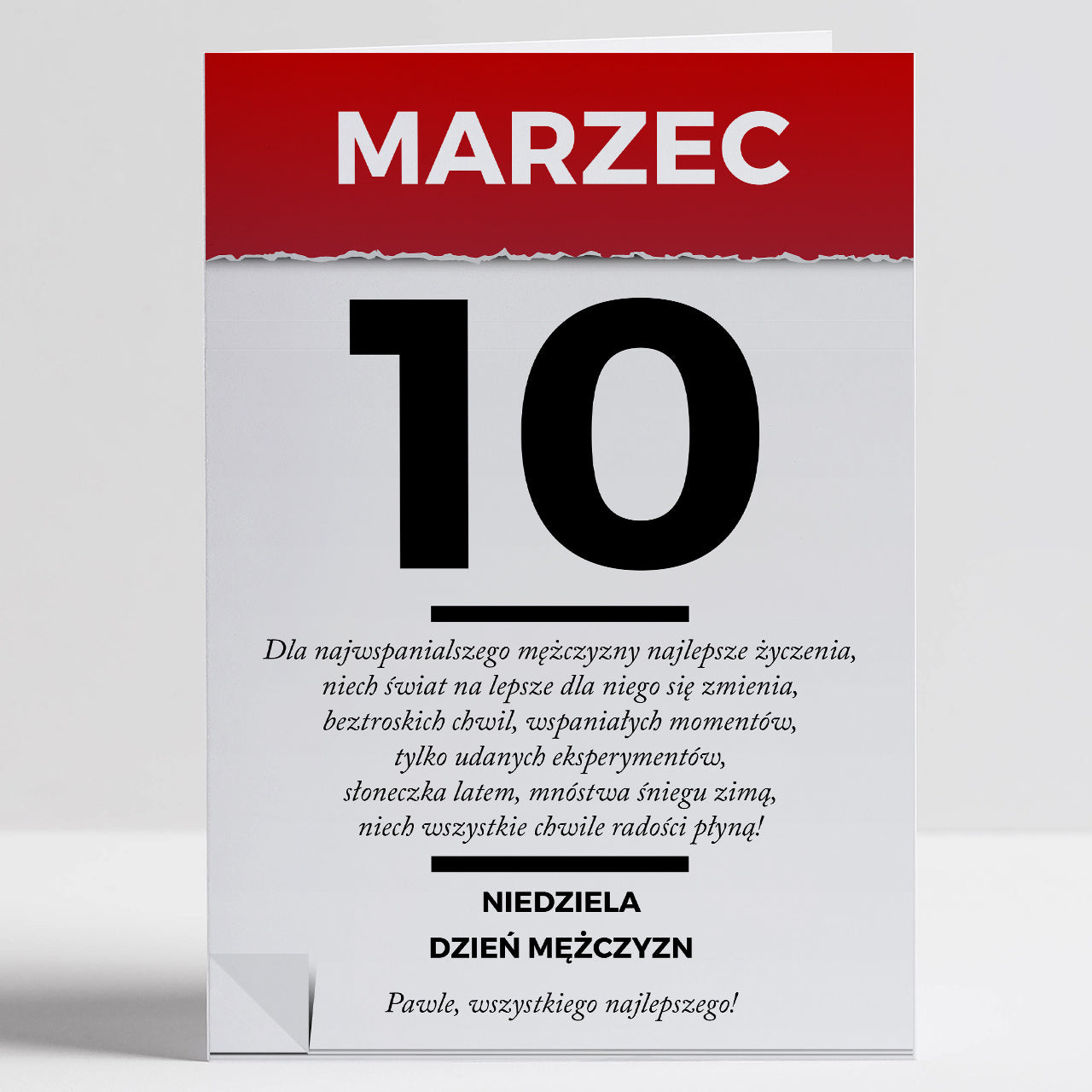Personalizowana kartka na Dzień Mężczyzny 10 marca