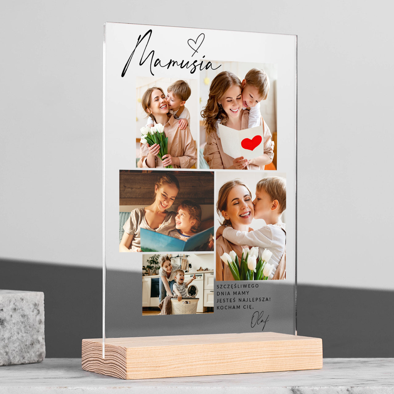 Statuetka ze zdjęciami - prezent na Dzień Mamy prezent dla mamy statuetka dla mamy