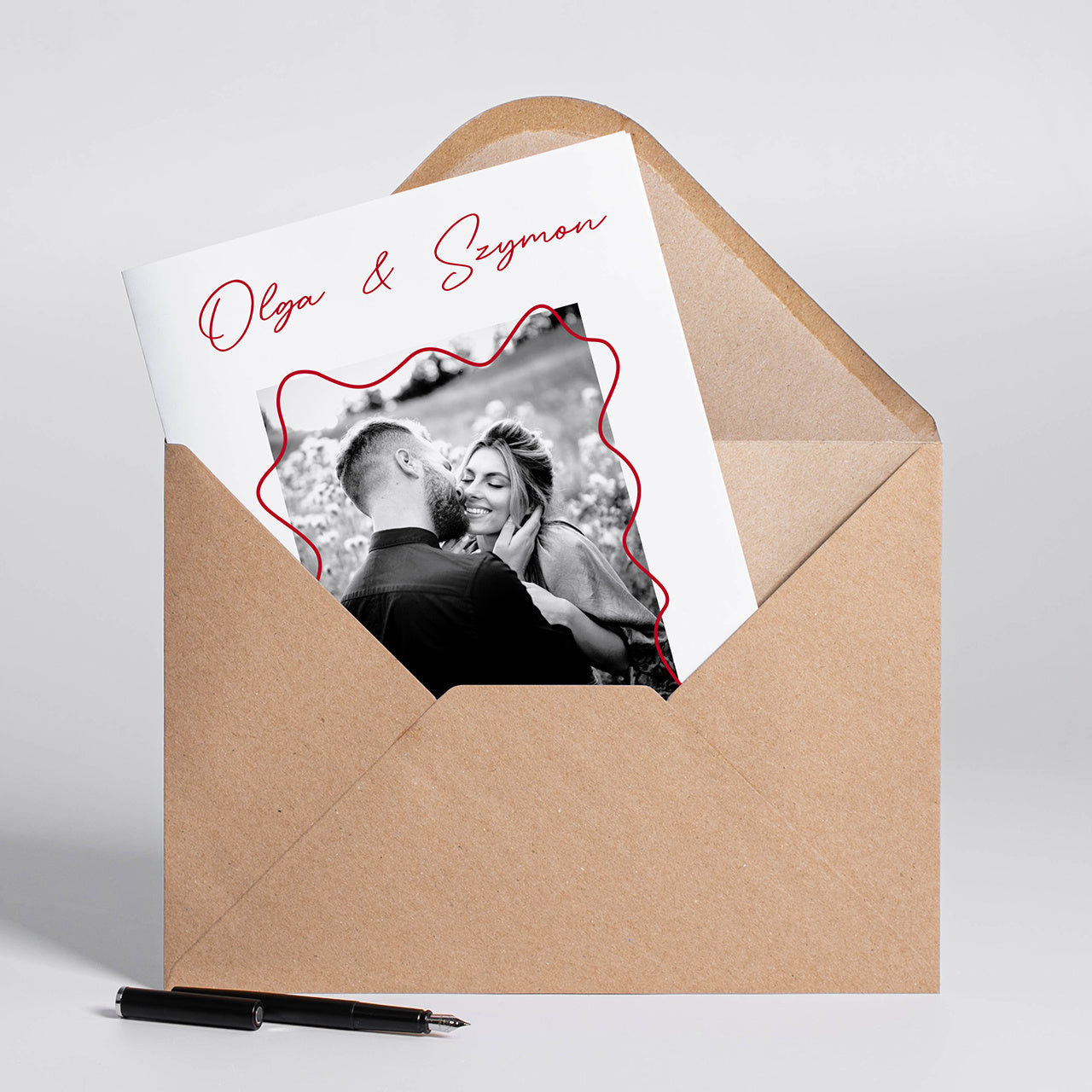Kartka ślubna ze zdjęciem - Gratulacje prezent na ślub kartka ślubna personalizowana ze zdjęciem