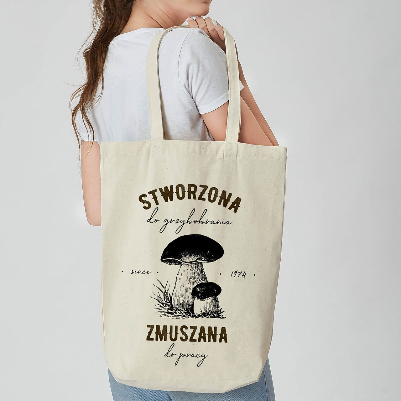 Bawełniana torba personalizowana - prezent dla grzybiarza