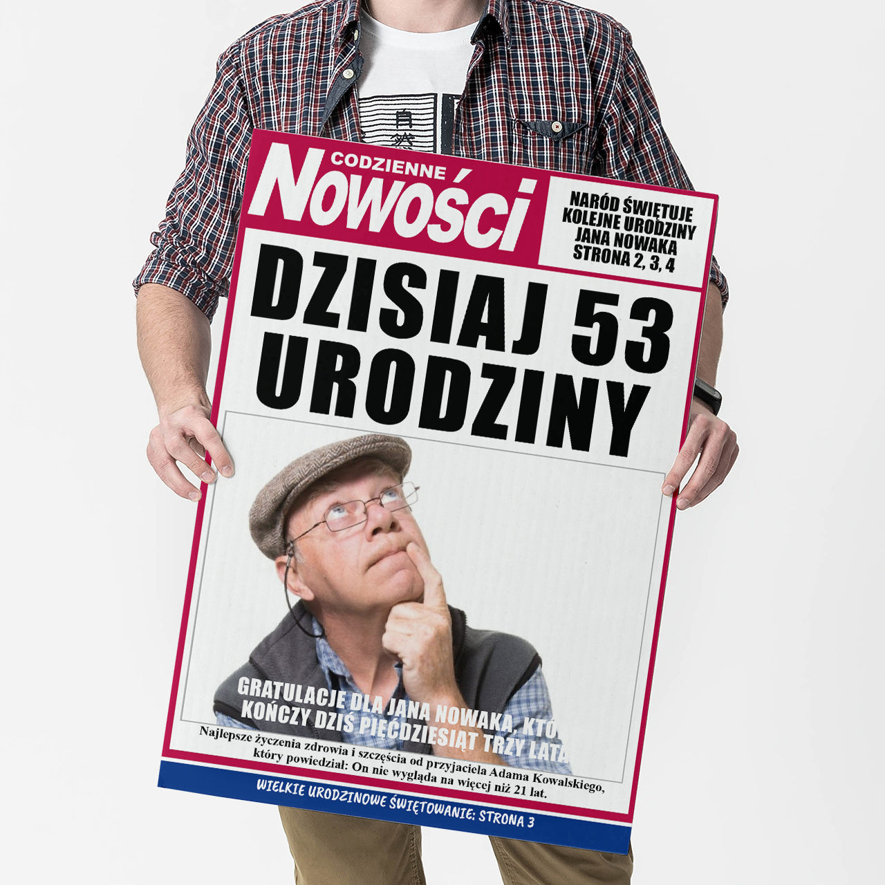 Duża kartka ze zdjęciem na urodziny xxl