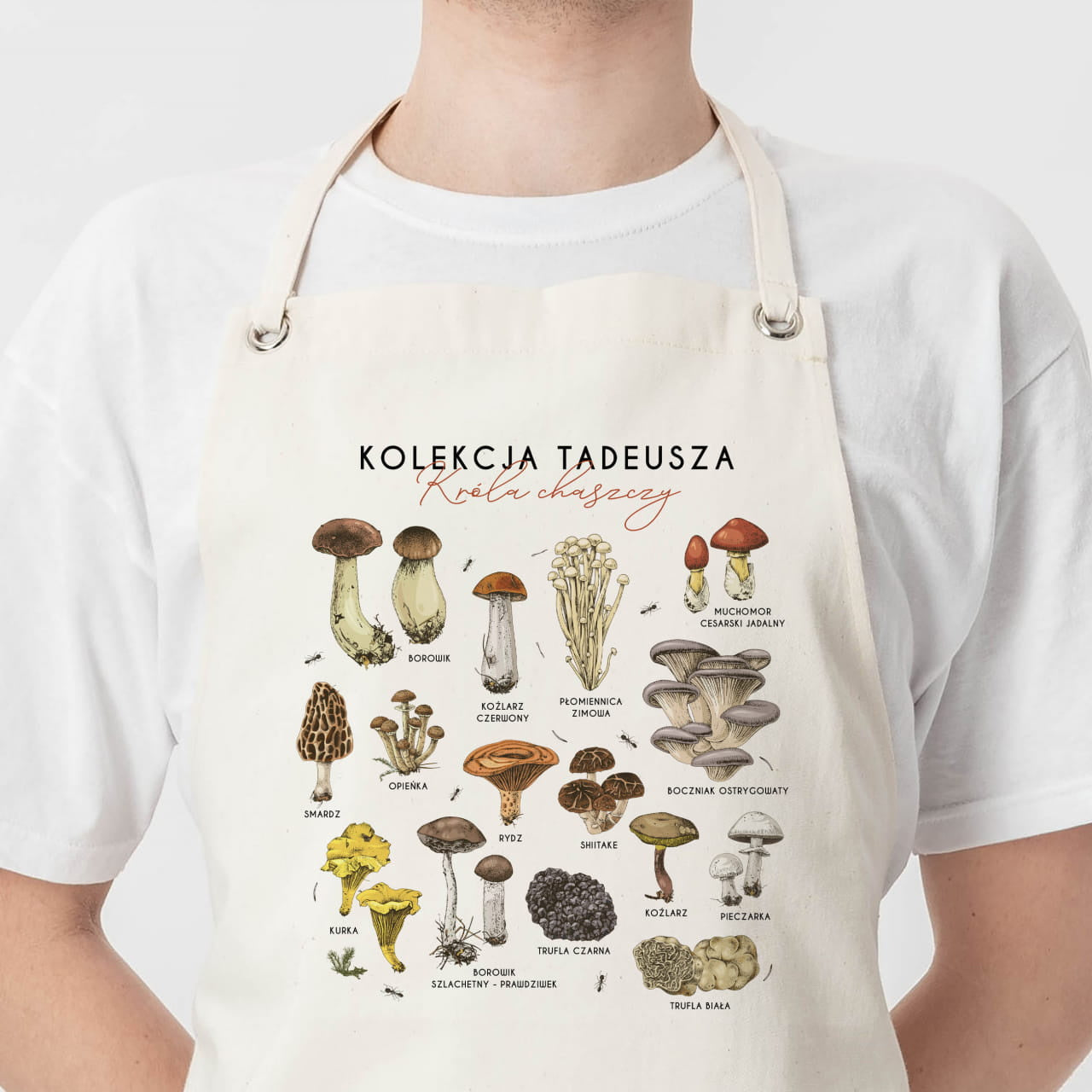 Personalizowany fartuch dla grzybiarza prezent dla grzybiarza fartuch personalizowany fartuch kuchenny