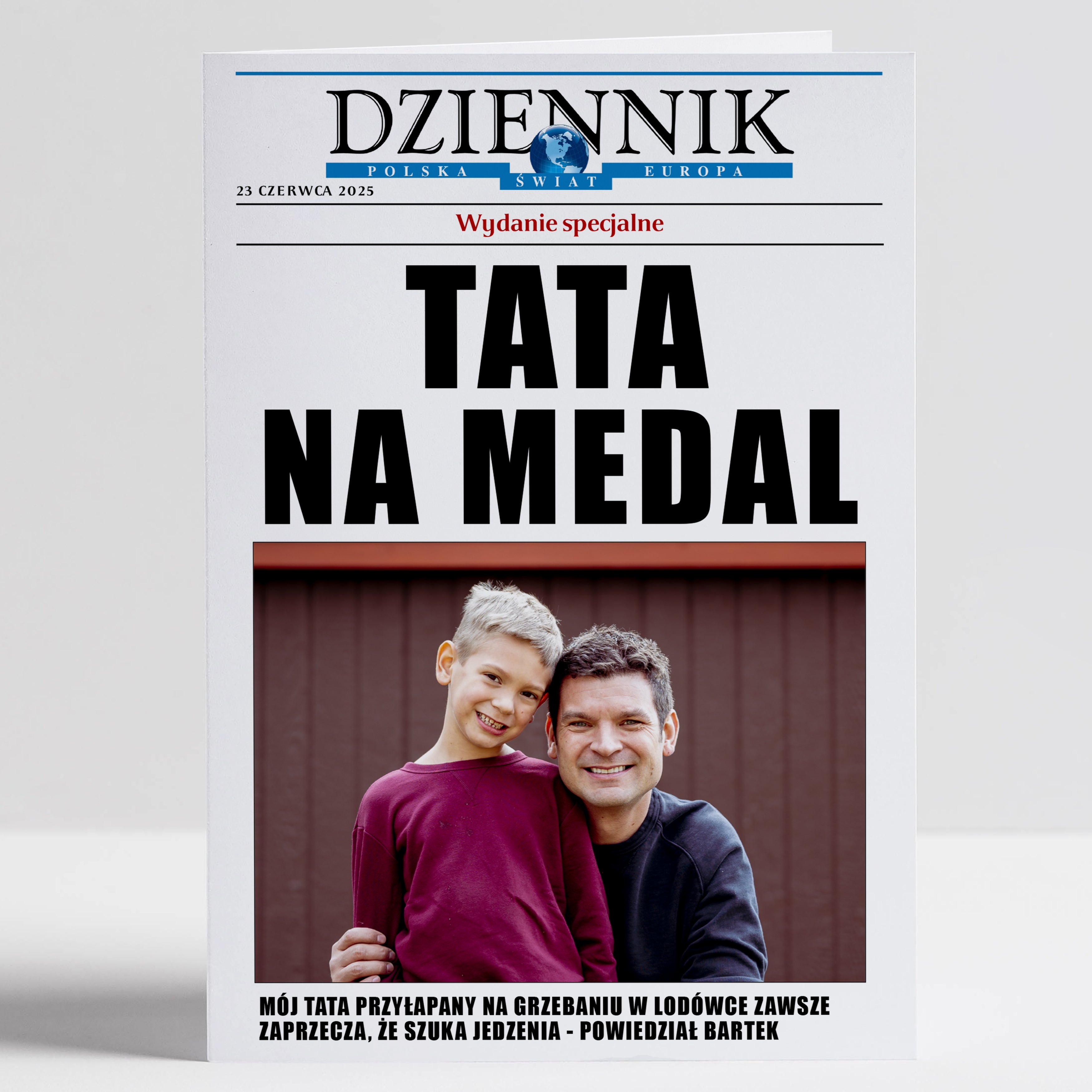 Kartka na Dzień Ojca - tata na medal prezent na Dzień Taty prezent dla taty personalizowana kartka dla Taty