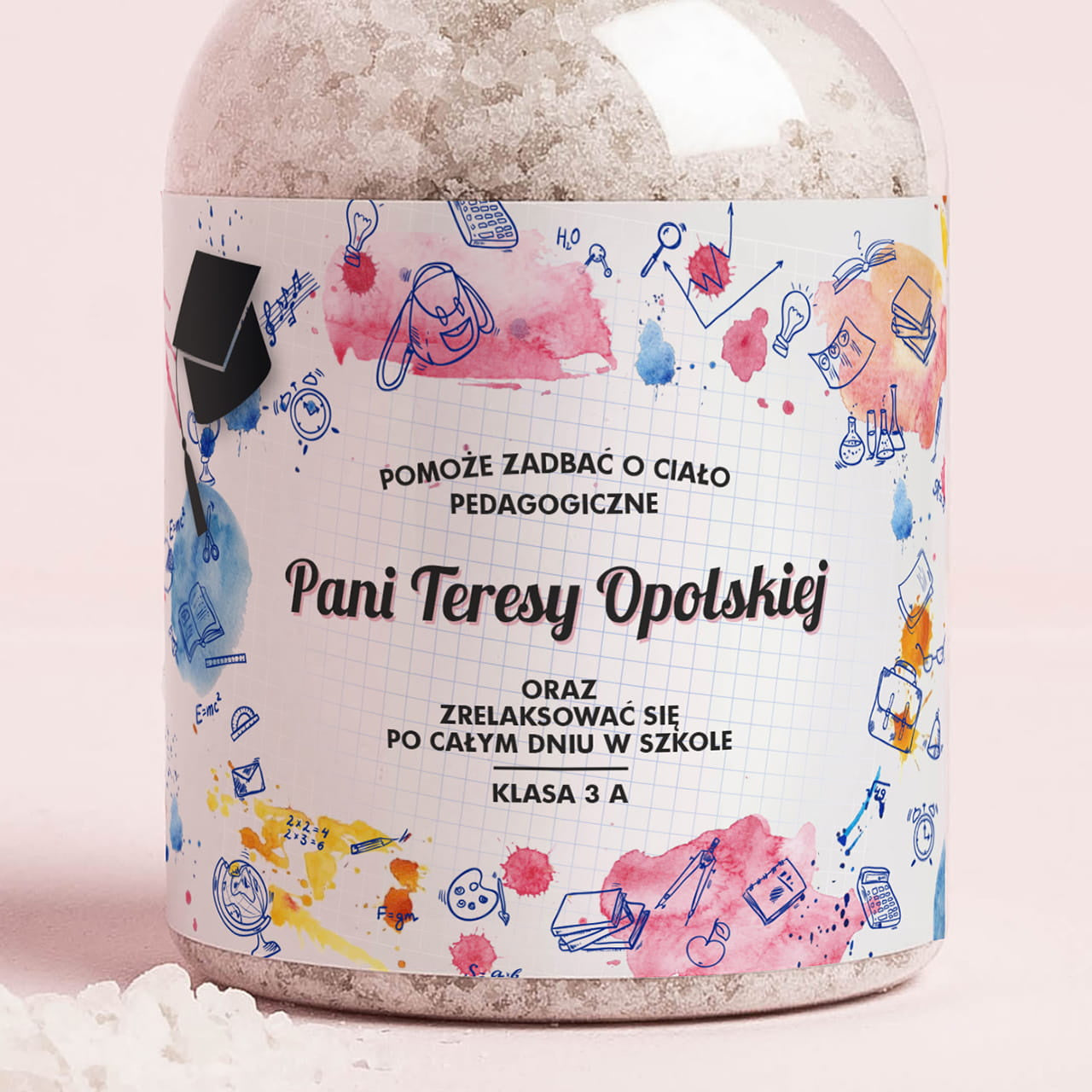 Personalizowana sól do kąpieli na prezent dla nauczycielki