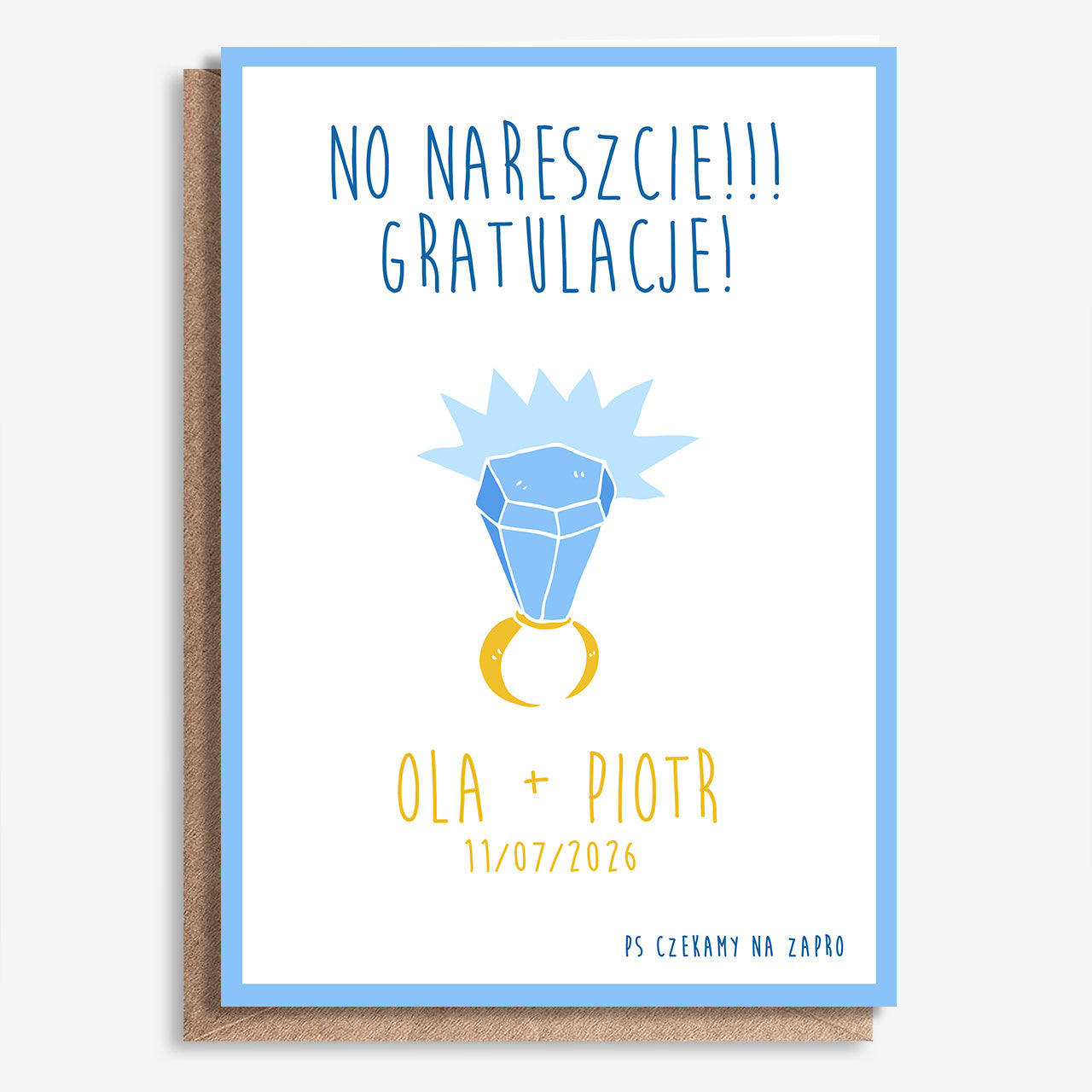 Kartka A4 z okazji zaręczyn - prezent dla narzeczonych