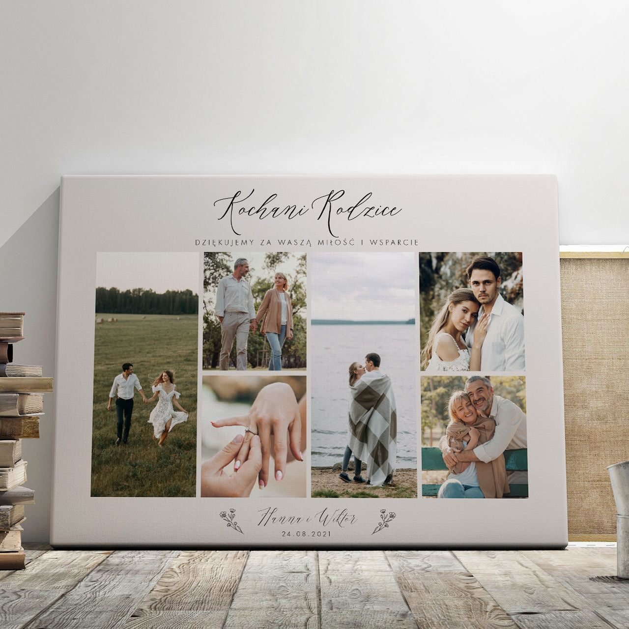 Kolaż zdjęć na płótnie - podziękowania dla rodziców na weselu prezent dla rodziców na weselu zdjęcia na płótnie