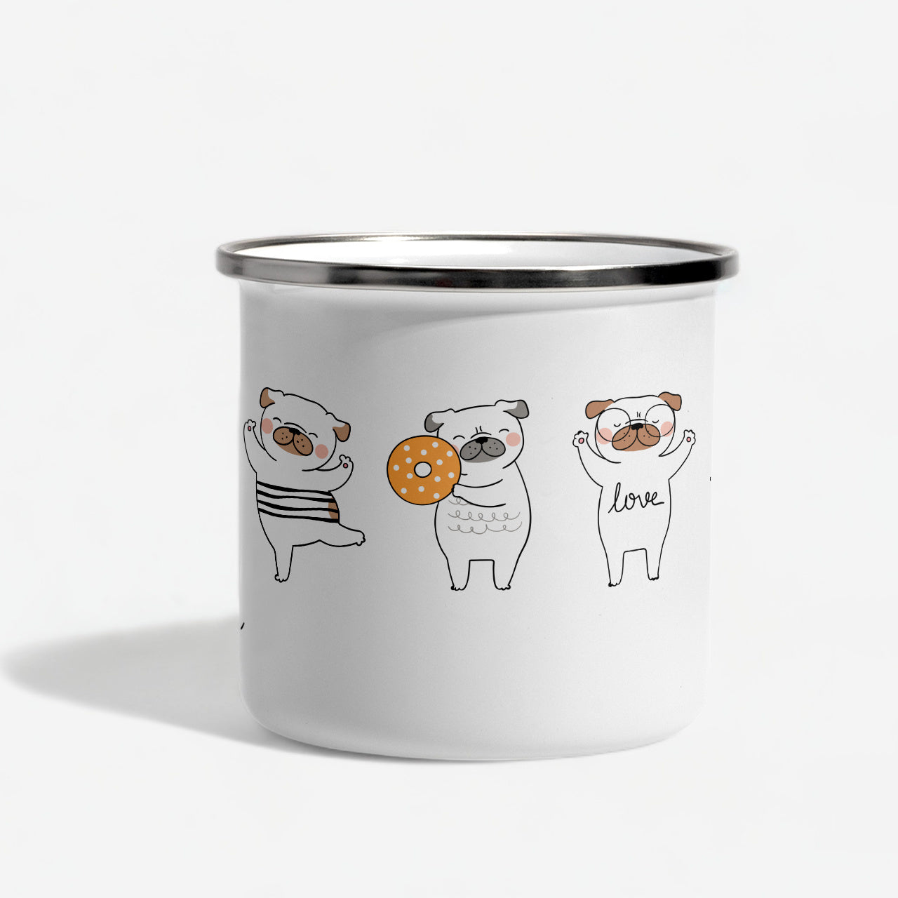 Kubek emaliowany z psami - prezent dla psiarza kubek z nadrukiem dla psiarza