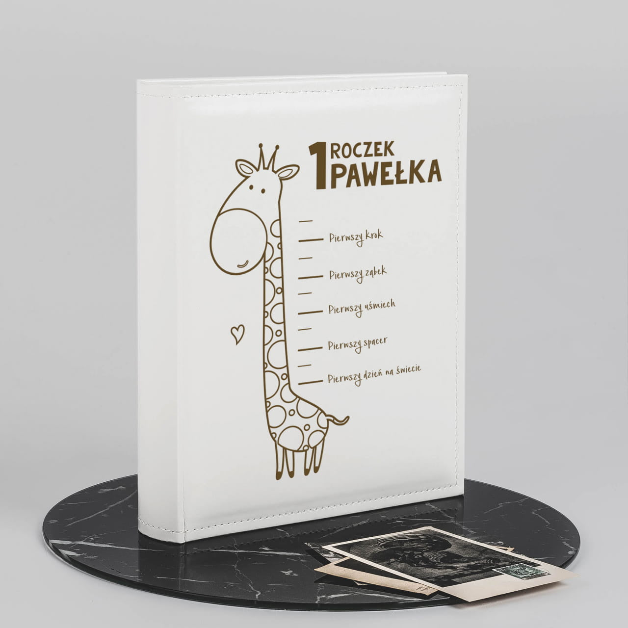 Grawerowany album na Roczek album dla dziecka prezent na roczek prezent dla rocznego dziecka