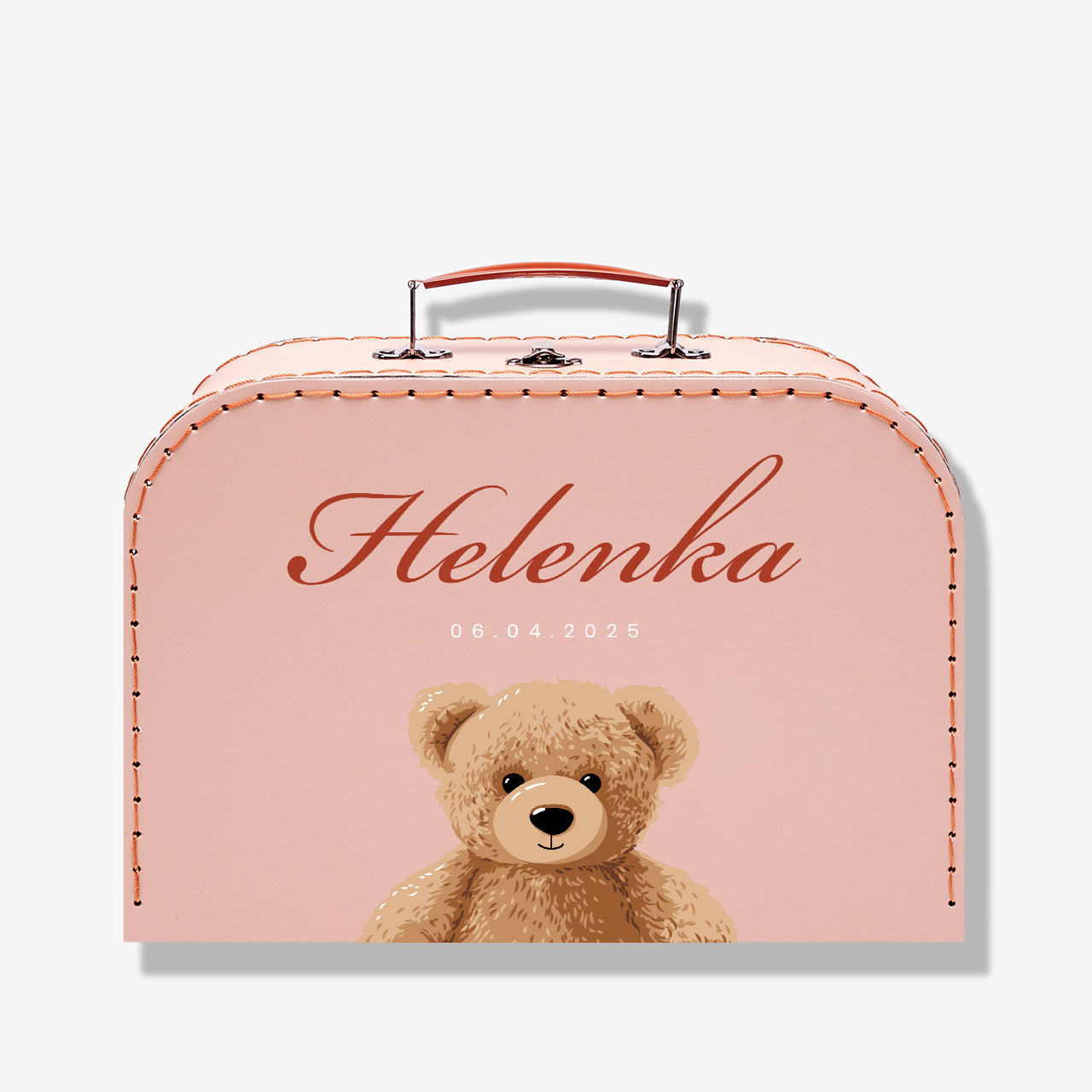 Personalizowany kuferek z misiem dla dziecka drewniany kuferek z imieniem  idealny prezent dla dziewczynki na skarby i zabawki