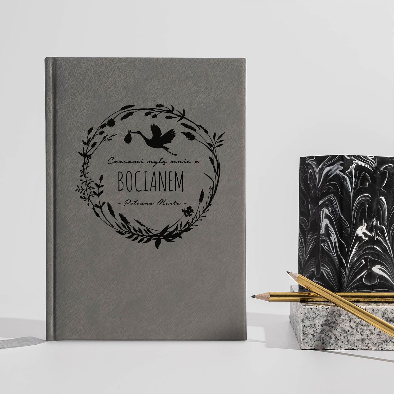 Planner personalizowany - prezent dla położnej - szare