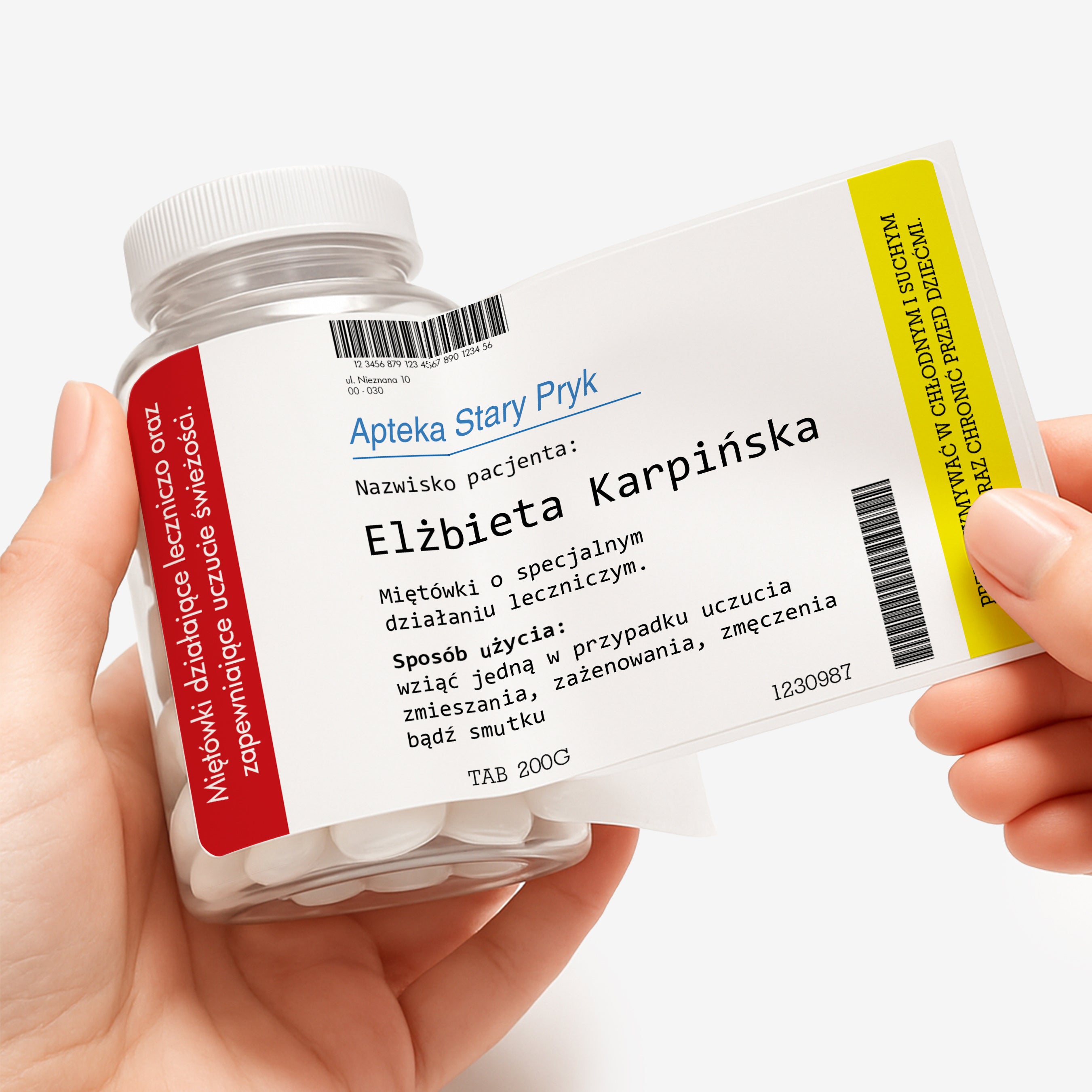 Miętówki + etykieta dekoracyjna do samodzielnego naklejenia - śmieszny prezent urodzinowy prezent dla pielęgniarki