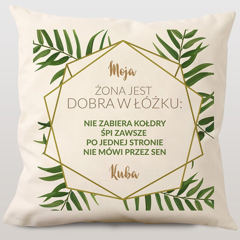 Poduszka z nadrukiem dla żony prezent dla żony poduszka z nadrukiem personalizowana poduszka prezent dla małżonki