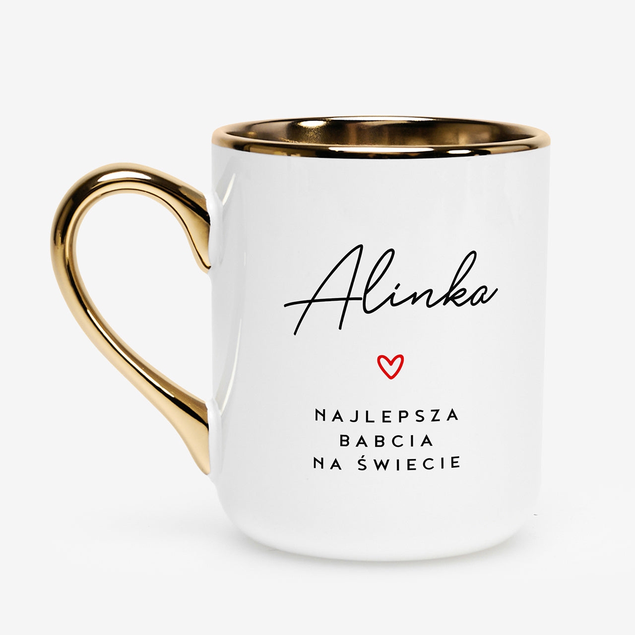 Kubek ze złoceniem z własnym zdjęciem - prezent dla babci dzień babci personalizowany kubek