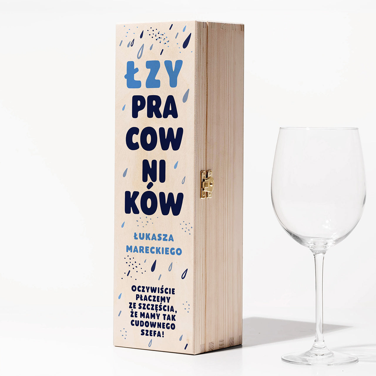 Skrzynka na wódkę ze śmiesznym nadrukiem - prezent dla szefa