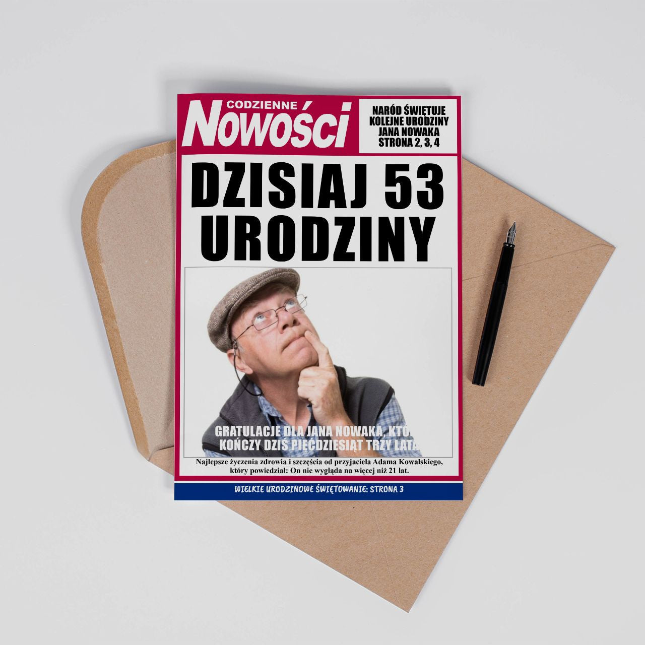Duża kartka urodzinowa ze zdjęciem - dodatek do prezentu urodzinowego