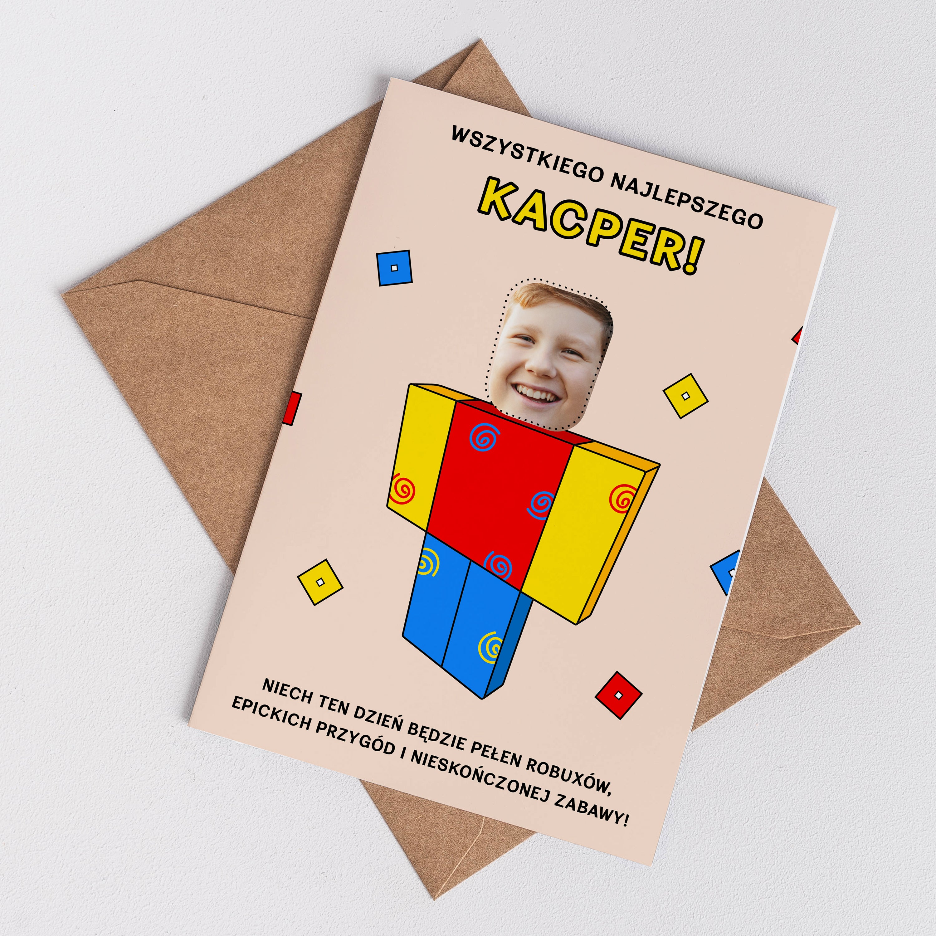 Personalizowana kartka na urodziny dla gracza prezent dla gracza kartka ze zdjęciem