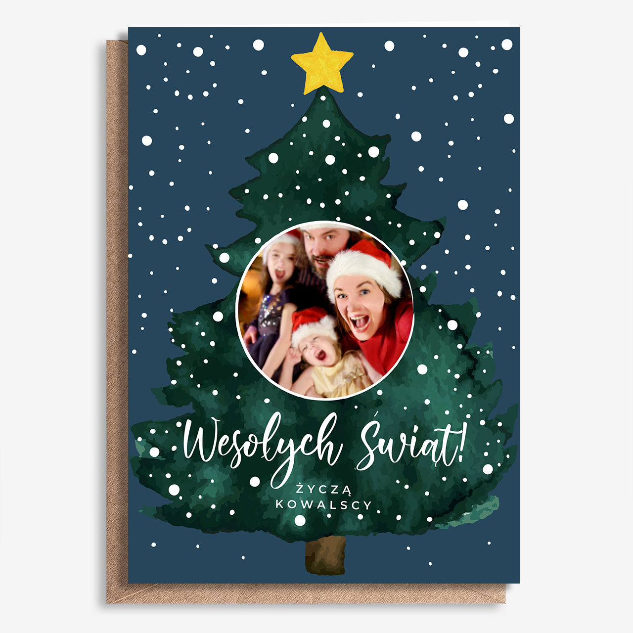 Kartka świąteczna ze zdjęciem A4 - Choinka