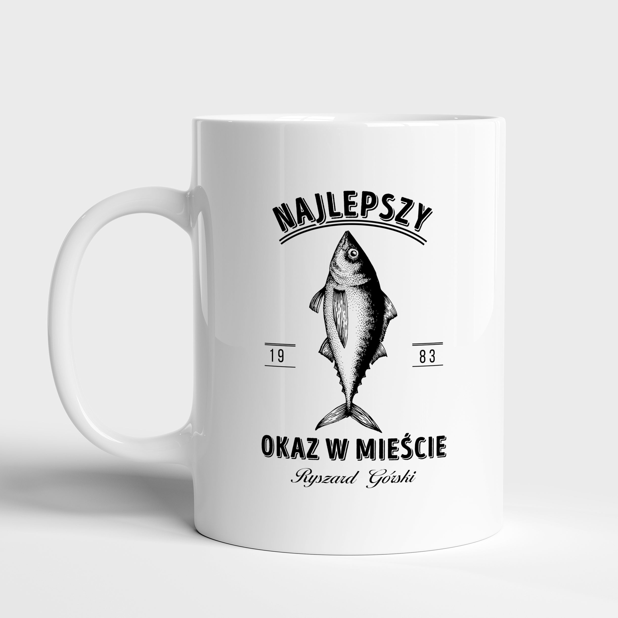 Kubek dla wędkarza - Najlepszy Okaz W Mieście - prezent dla wędkarza na urodziny prezent na urodziny dla wędkarza