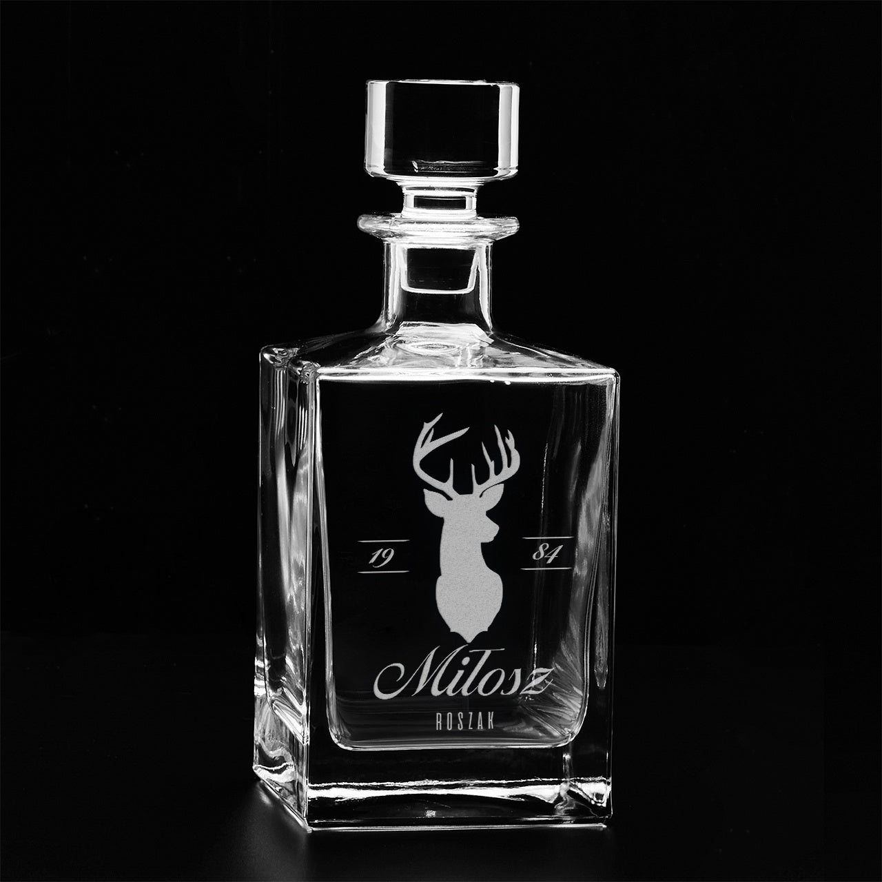 Karafka do whisky w skrzynce - prezent dla leśnika