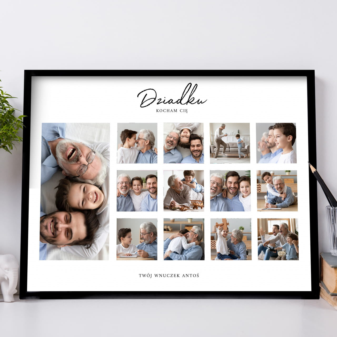 Plakat ze zdjęciami dla dziadka od wnuka prezent na dzień dziadka prezent dla dziadka od wnuka