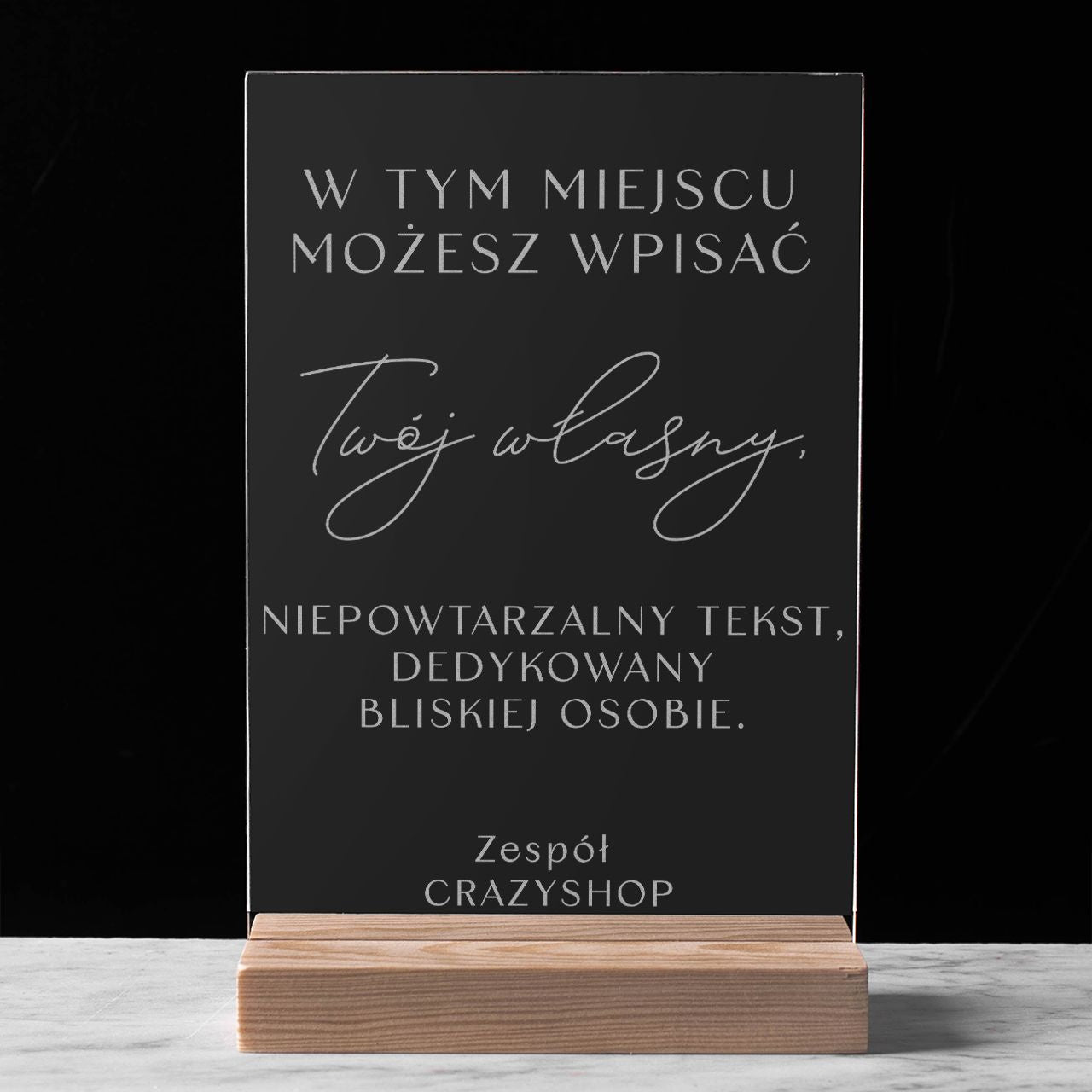Grawerowana statuetka z własnym tekstem