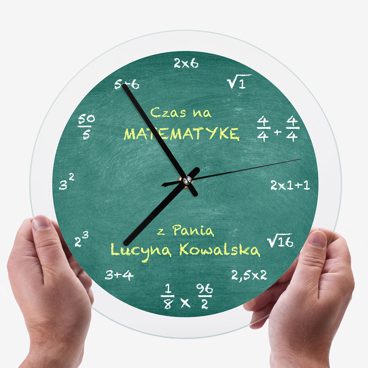 Zegar dla nauczycielki od matematyki - zegar matematyczny