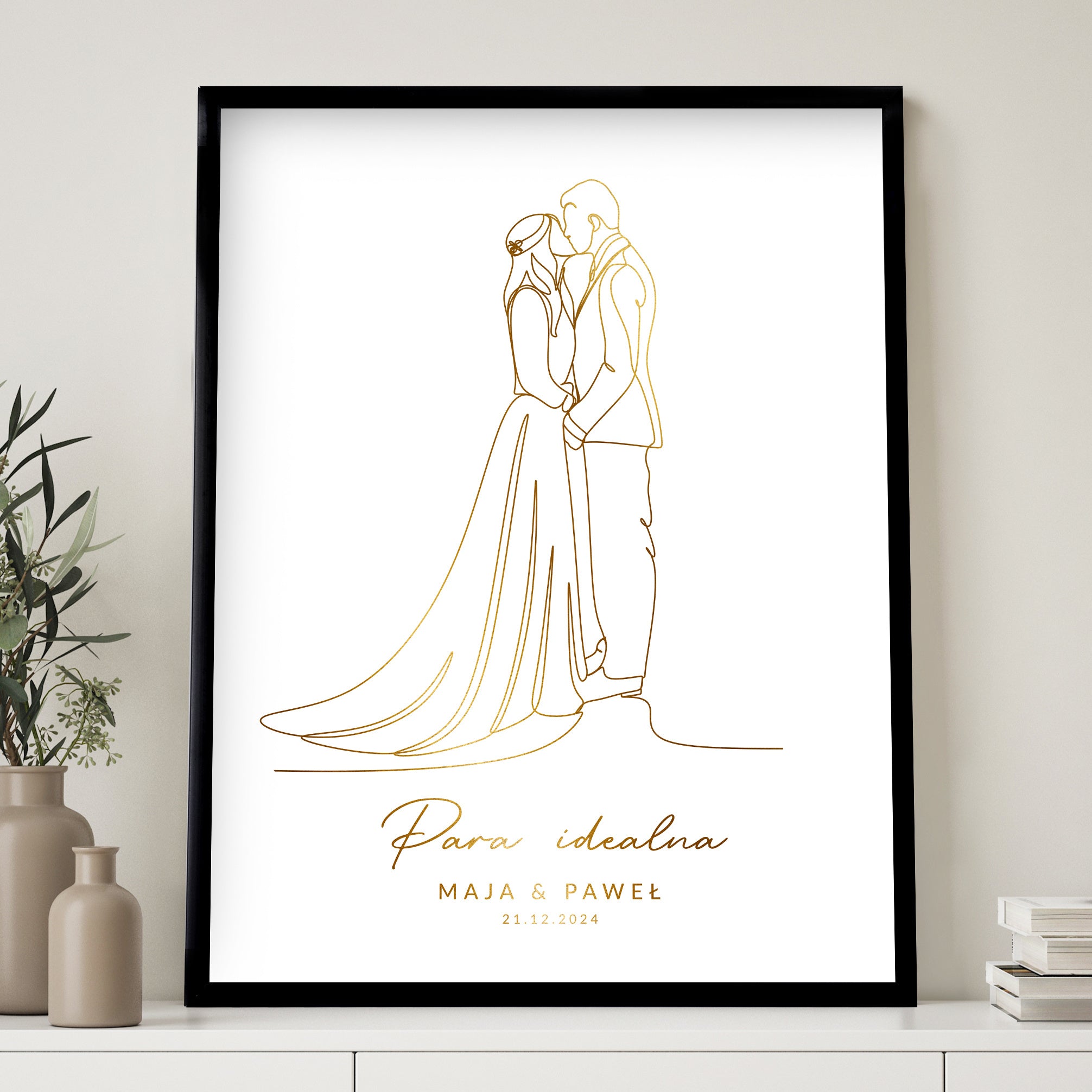 Personalizowany plakat ślubny - Para Idealna