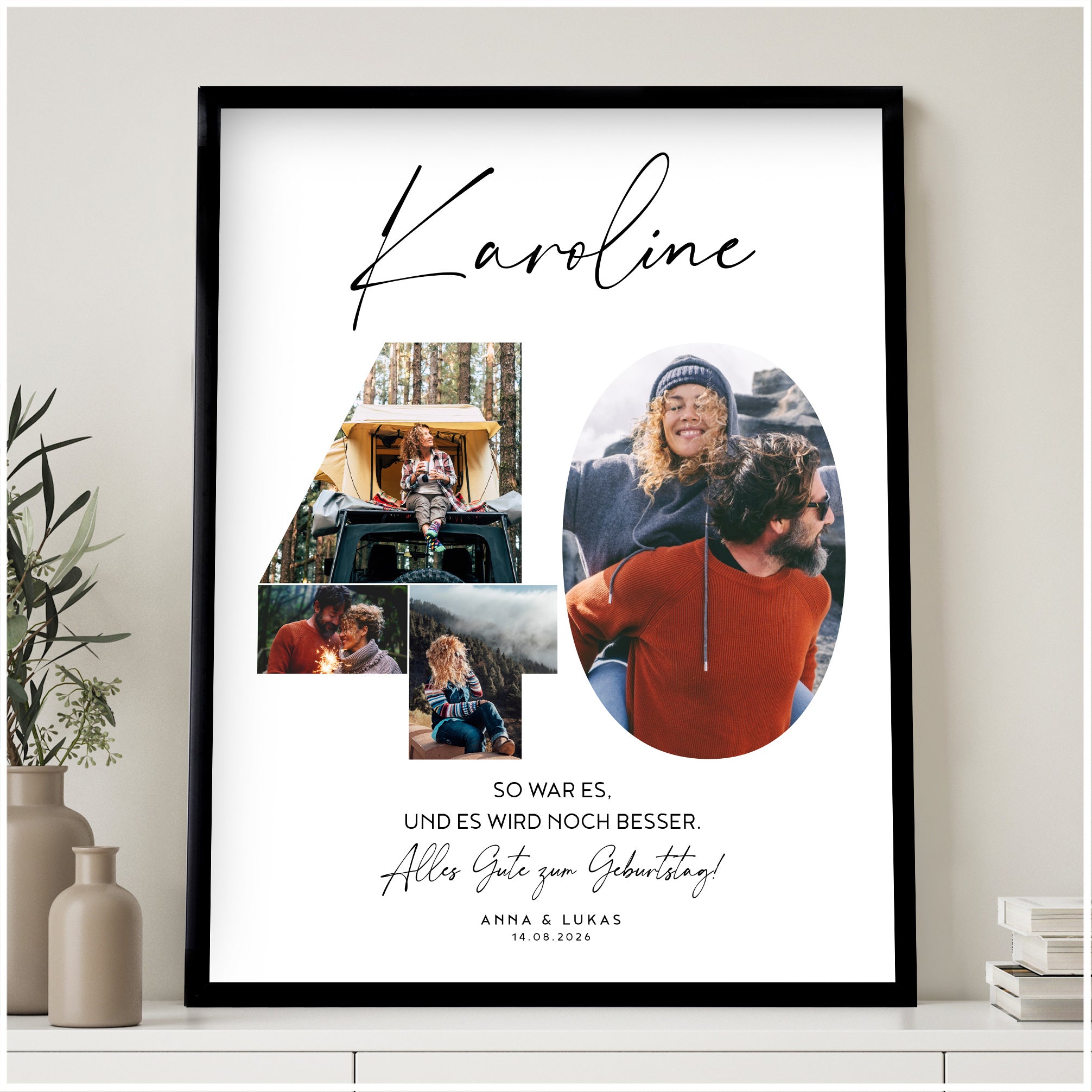 Poster FOTOCOLLAGE Geschenk zum 40. Geburtstag