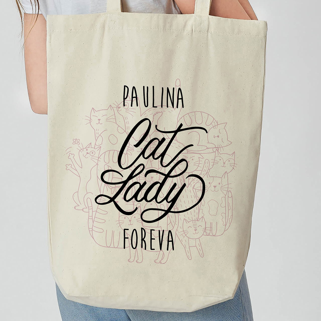 Personalizowana torba dla kociary - cat lady prezent dla kociary prezent dla miłośniczki kotów