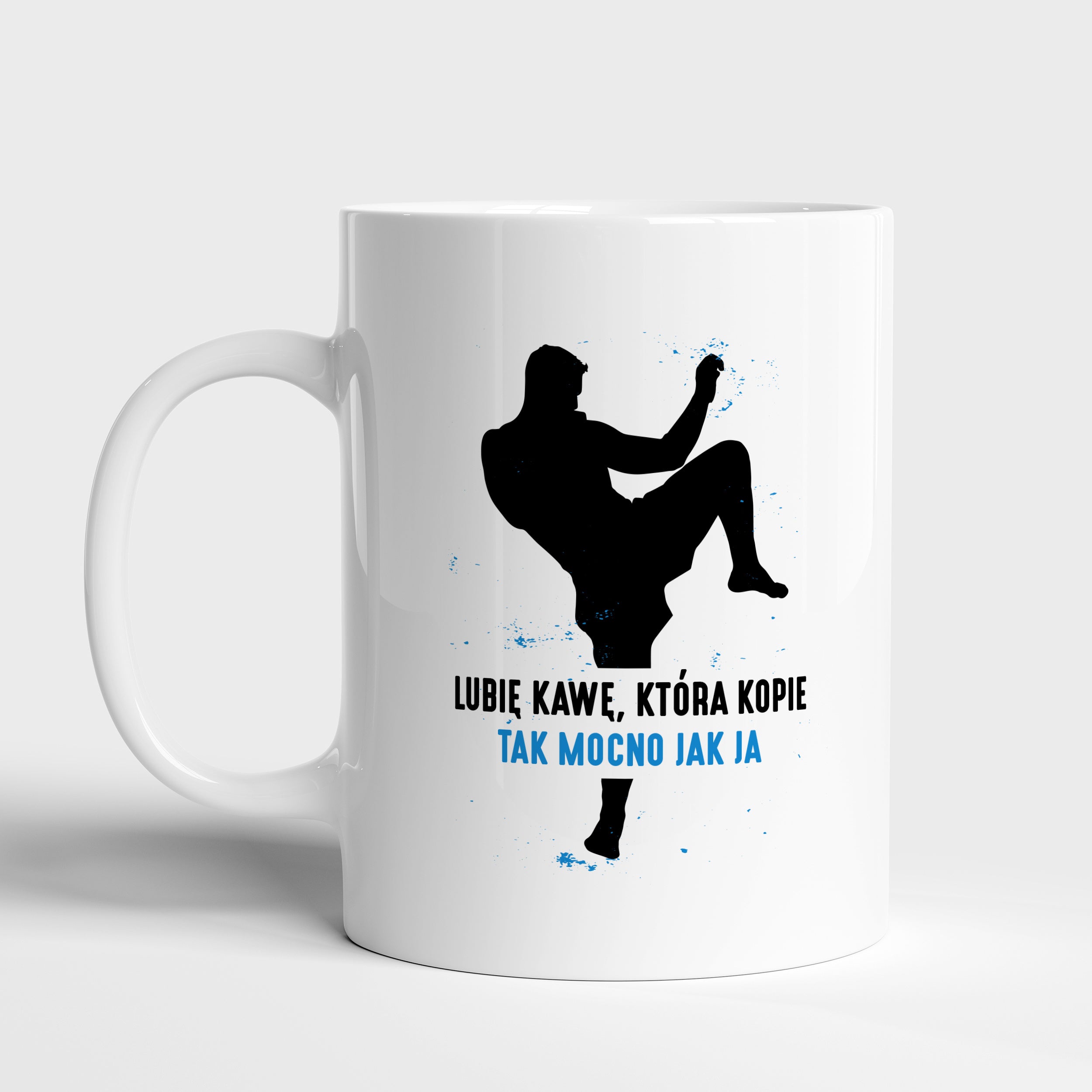 Personalizowany kubek - Kawa Która Kopie - prezent dla kickboxera