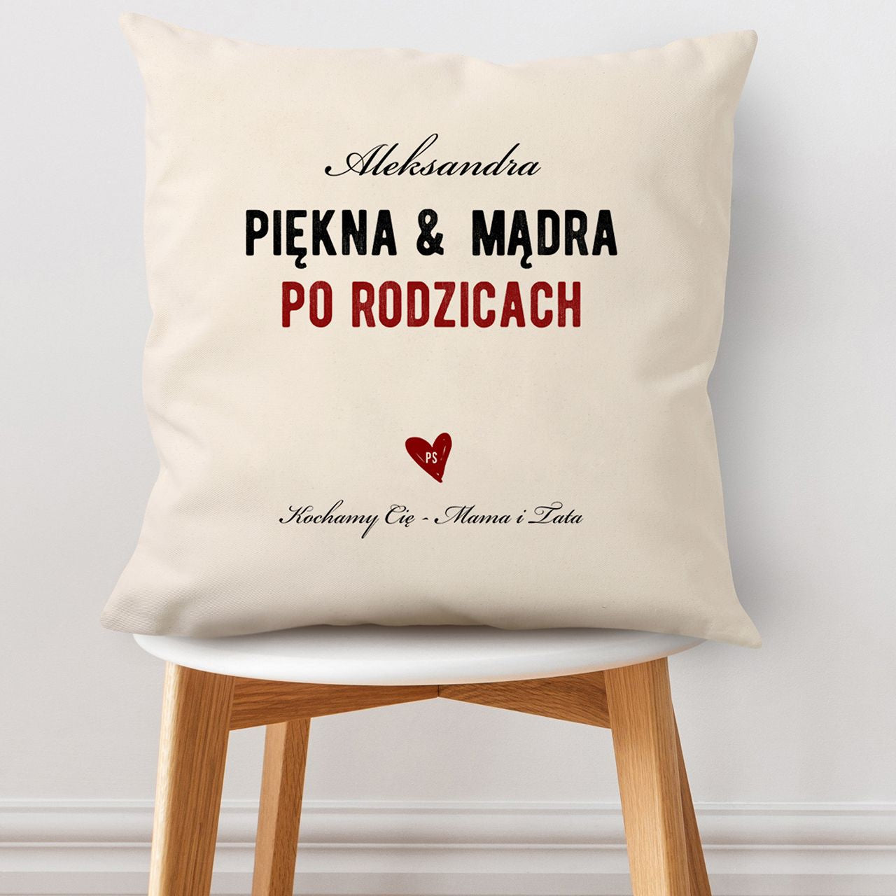 Poduszka z nadrukiem na prezent dla córki