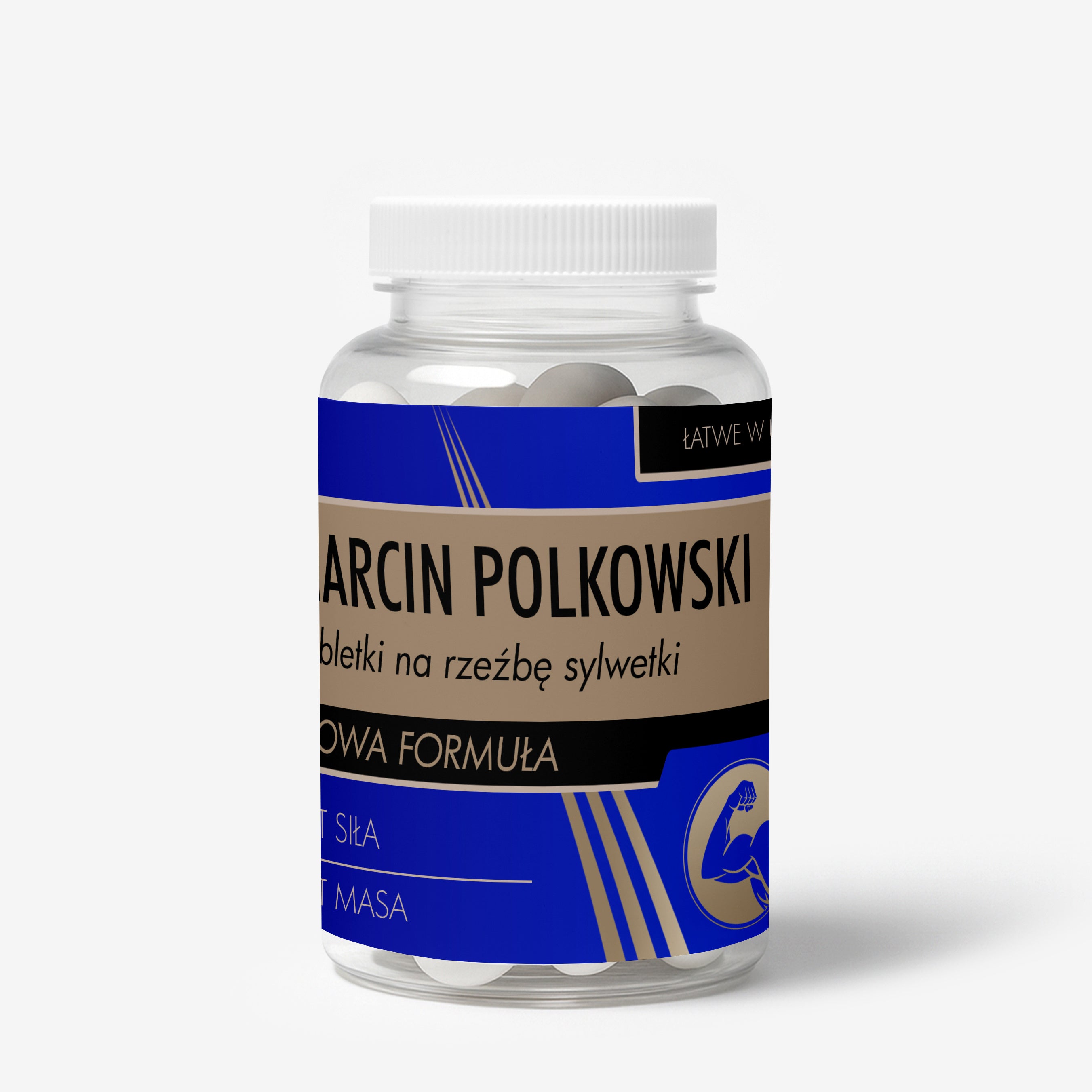 Personalizowany pojemnik na miętówki - Na rzeźbę sylwetki - prezent dla kulturysty