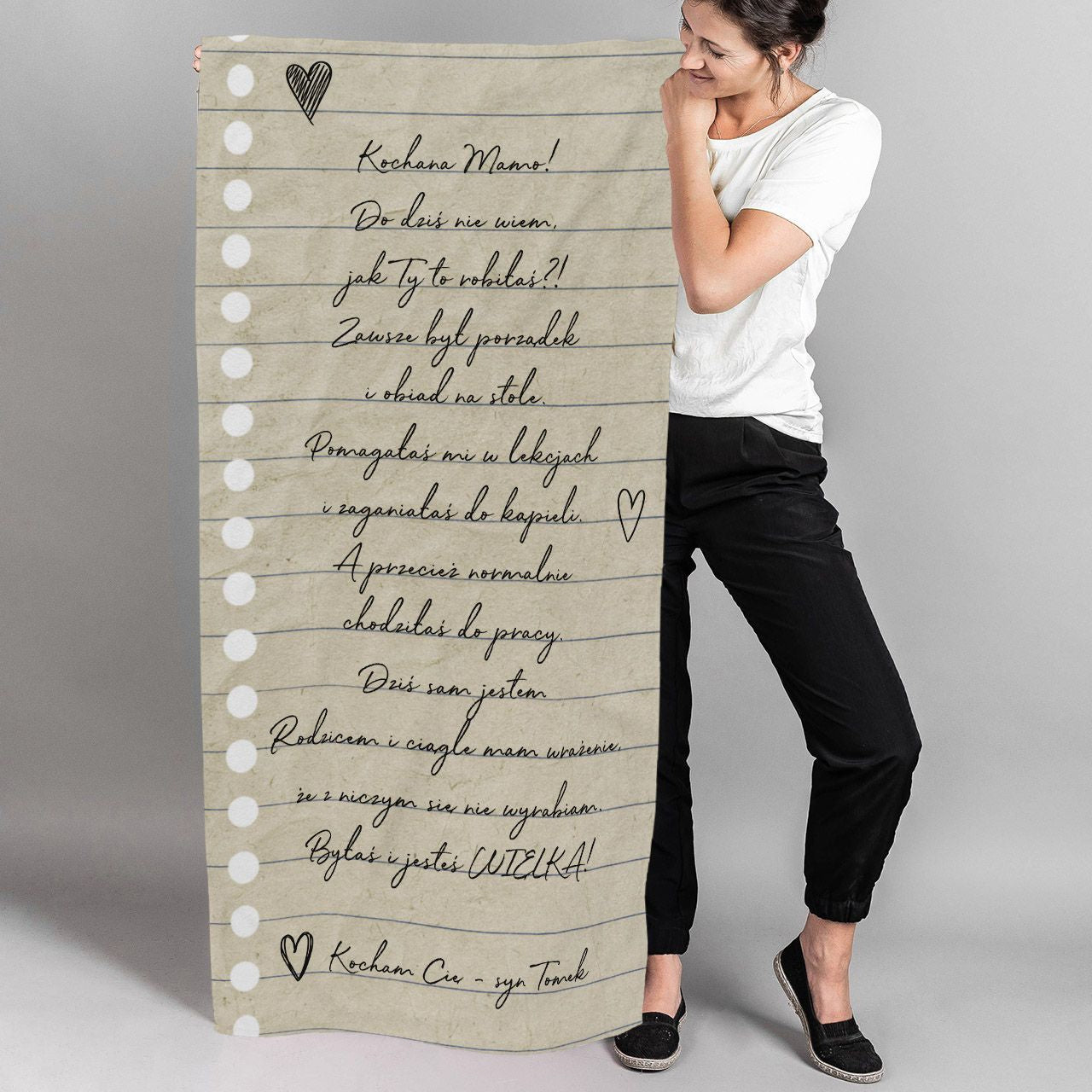 Personalizowany ręcznik dla mamy LIST prezent dla mamy prezent na dzień mamy 