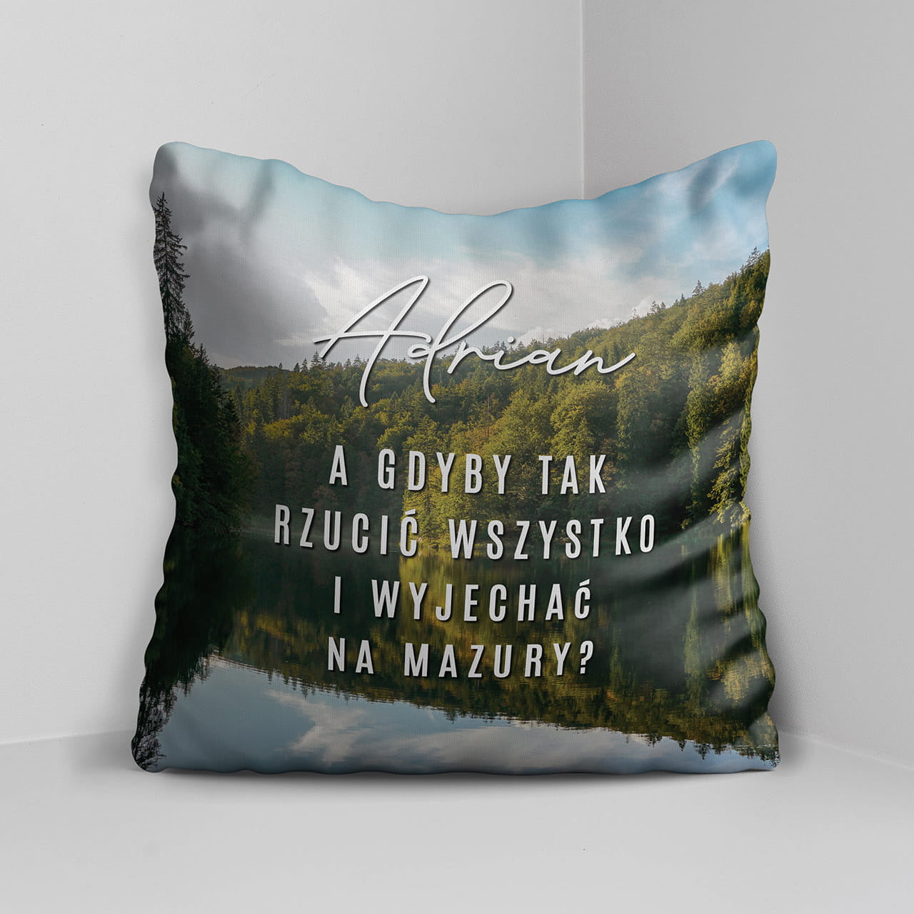 Poduszka dla podróżnika prezent dla niego prezent dla podróżnika poduszka z nadrukiem poduszka personalizowana