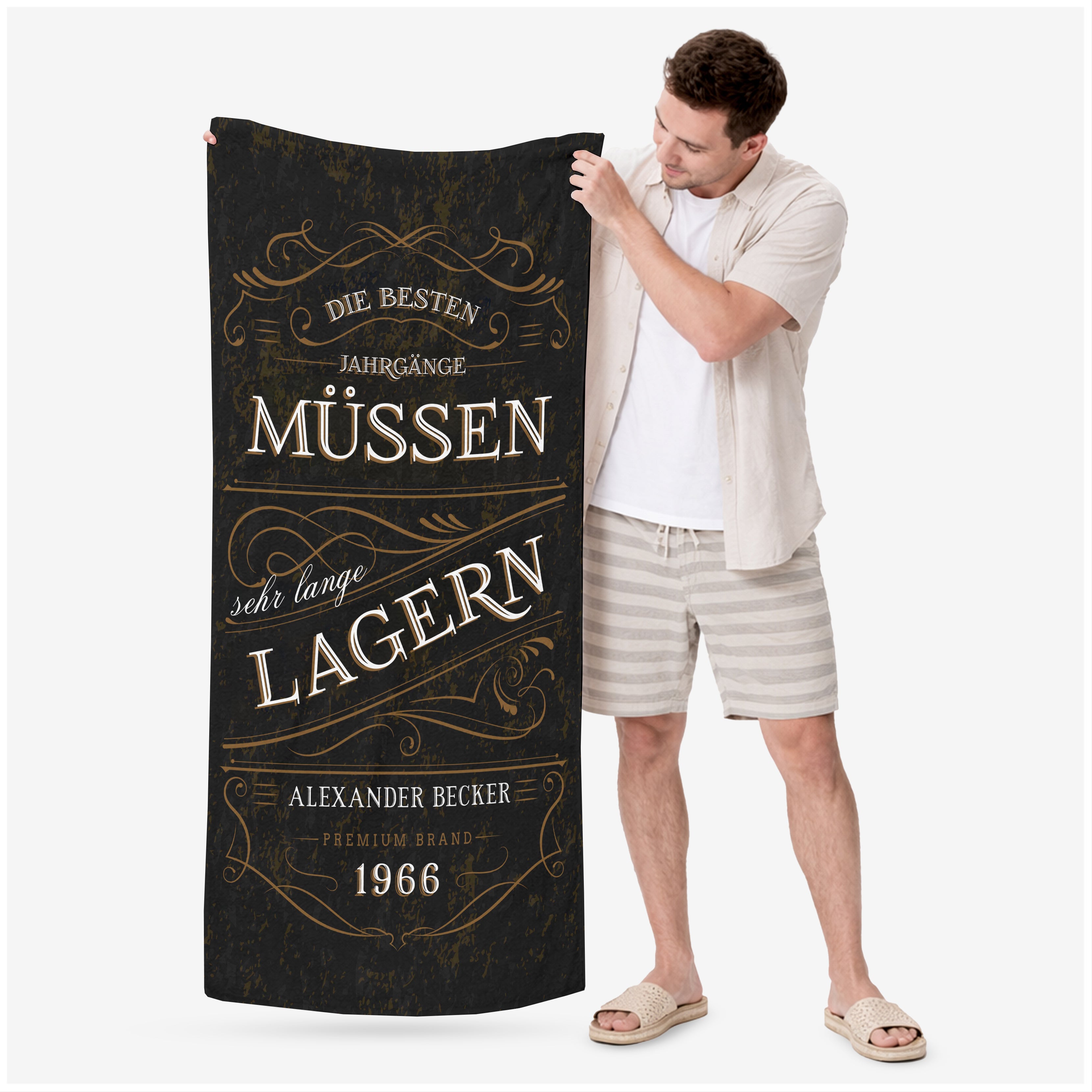 Handtuch mit originellem Aufdruck