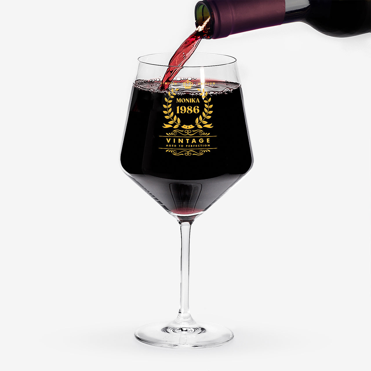 Duży kieliszek do wina z personalizacją - prezent na 40 urodziny dla koleżanki