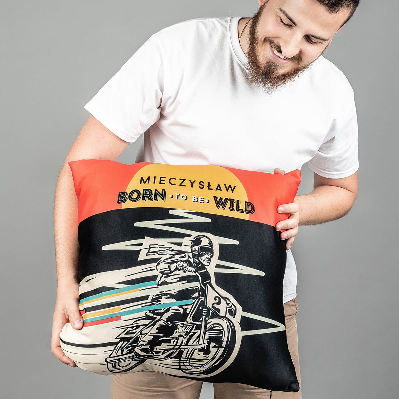 Personalizowana poduszka dla motocyklisty 