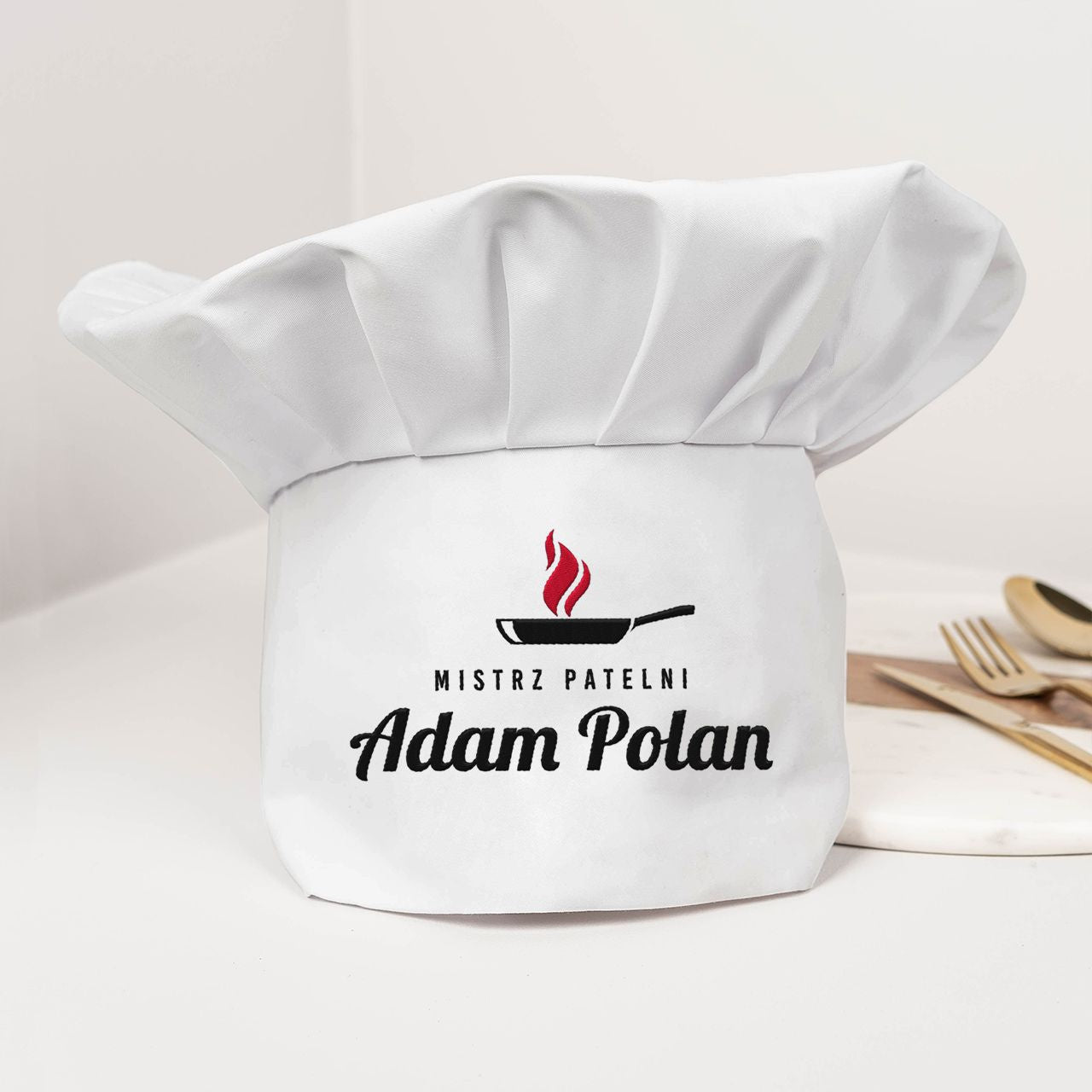 Kucharska czapka personalizowana dla niego