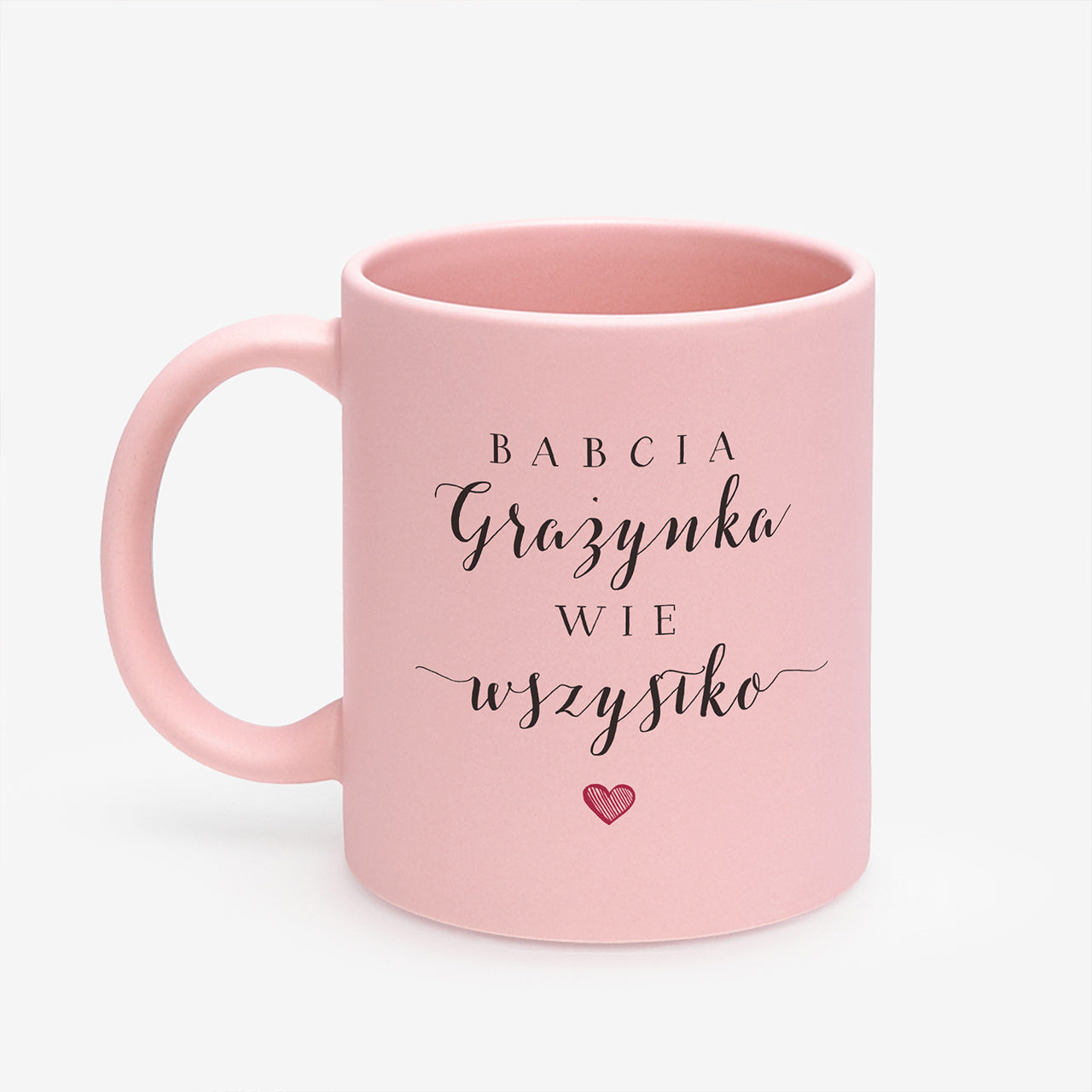 Różowy personalizowany kubek dla babci - prezent na Dzień Babci prezent dla babci na urodziny