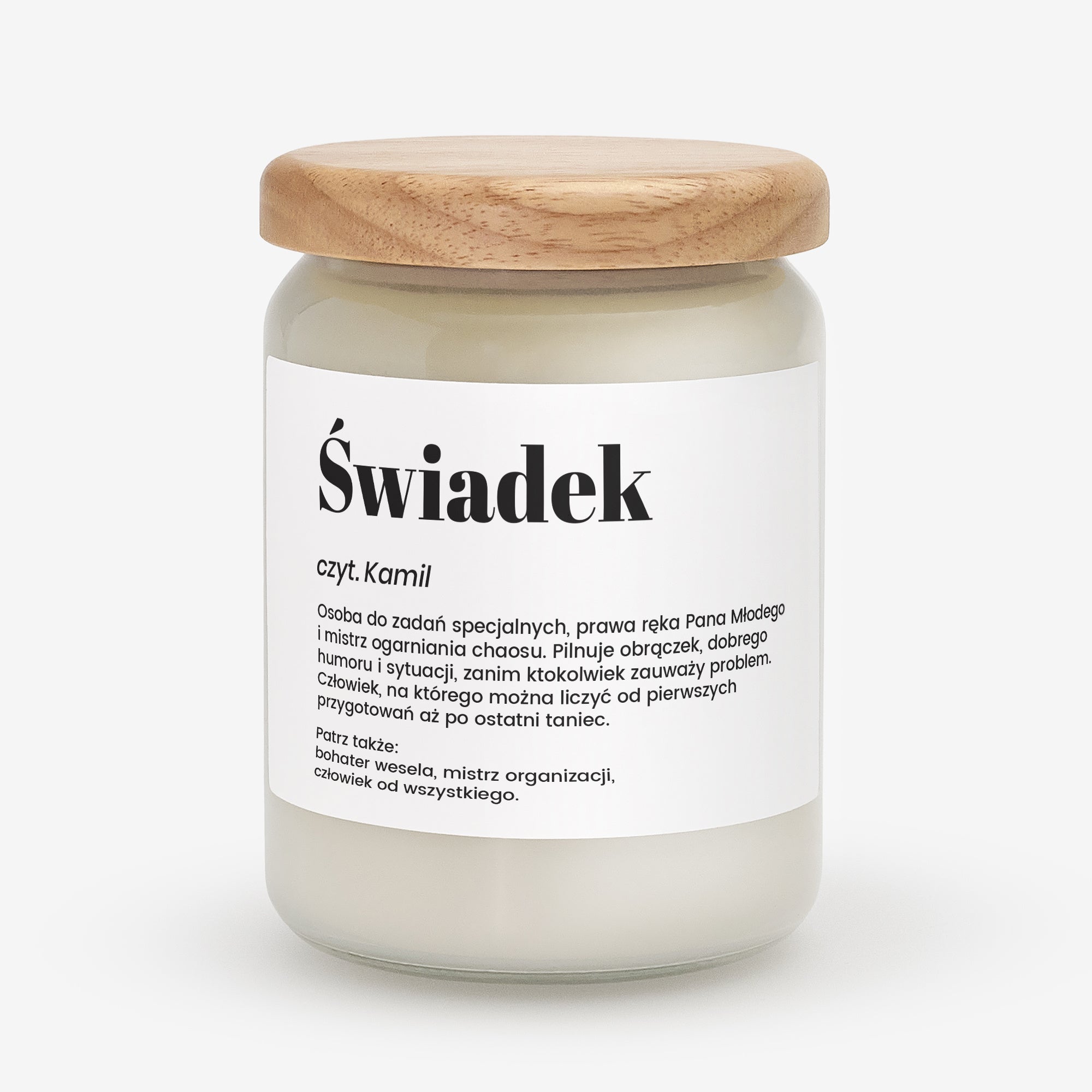 Świeca dla świadka - prezent dla świadka