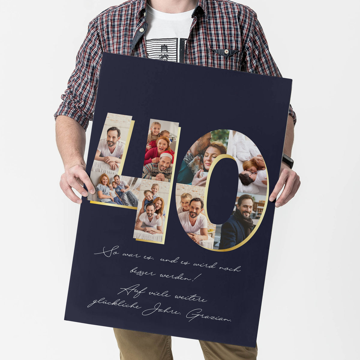 Große Geburtstagskarte FOTOCOLLAGE GESCHENK ZUM 40. GEBURTSTAG FÜR EINEN MANN