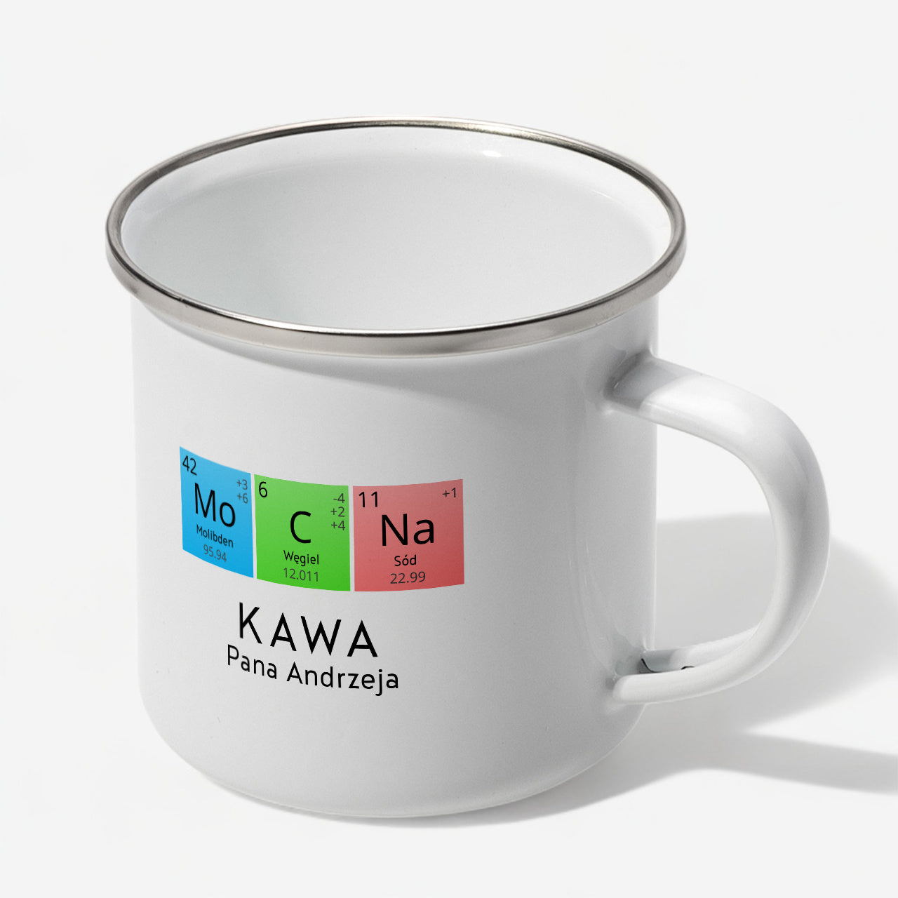 Emaliowany kubek chemika